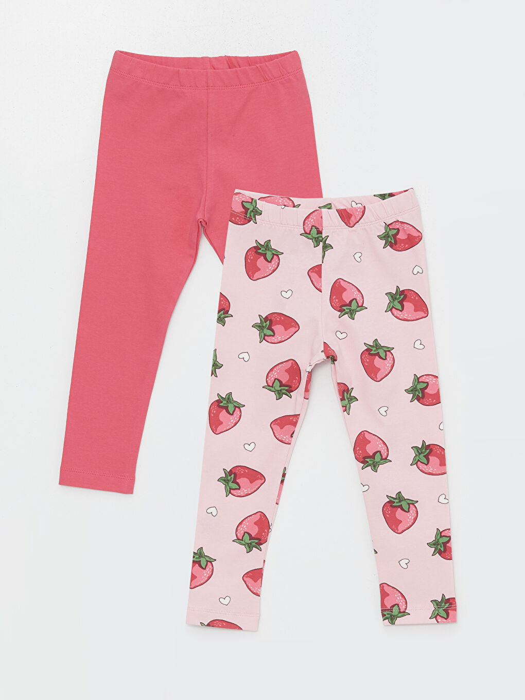 Elasticated Waist Printed Baby Girls' Leggings 2 Pack -S4J671Z1-R0F