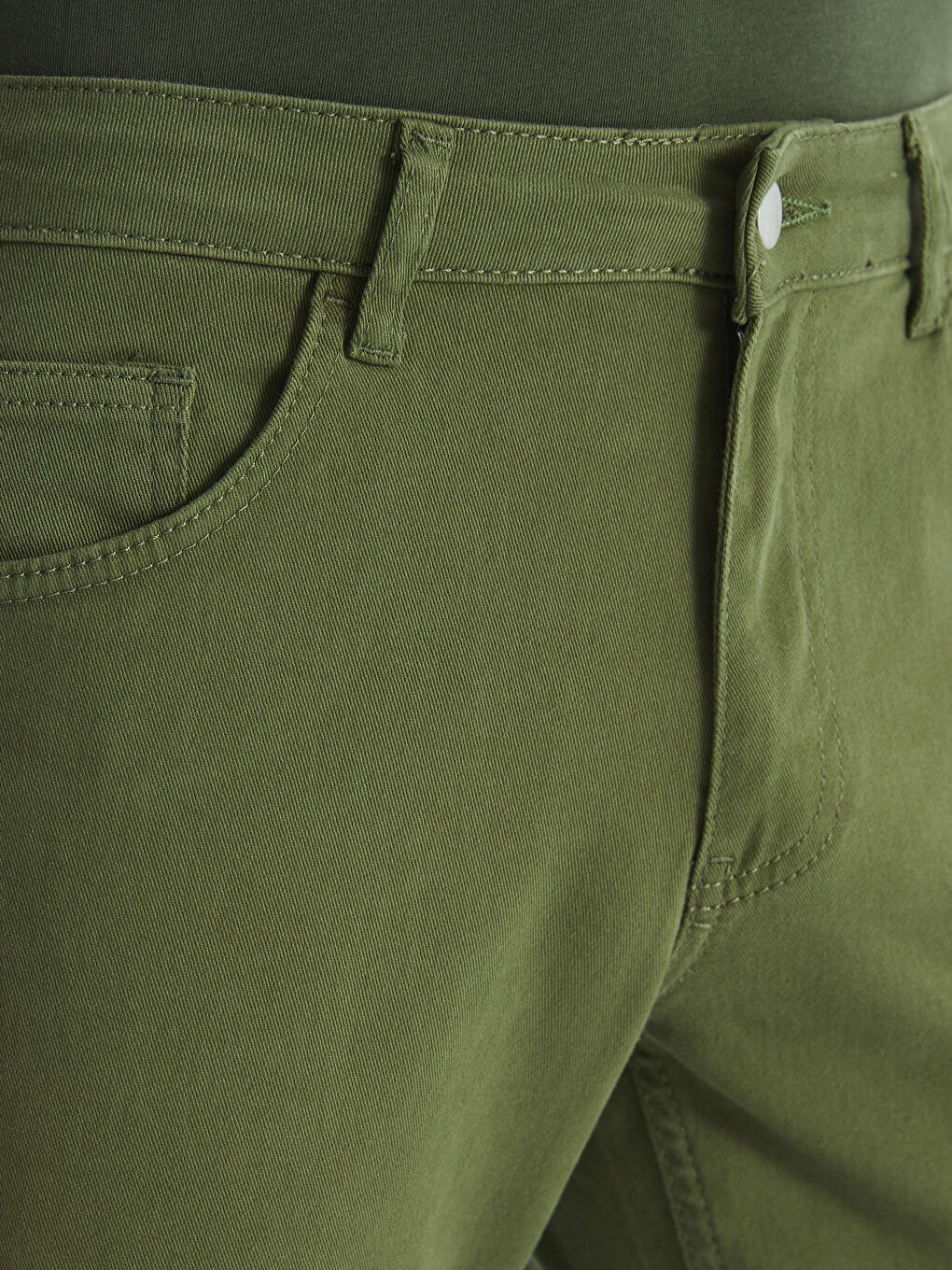 Haki Slim Fit Erkek Pantolon-4