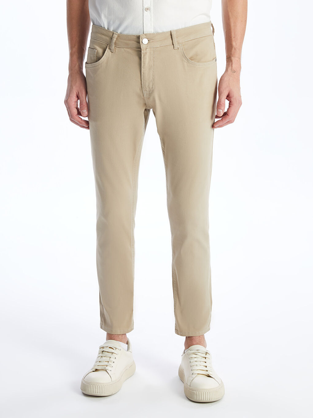 Bej Slim Fit Erkek Pantolon-2