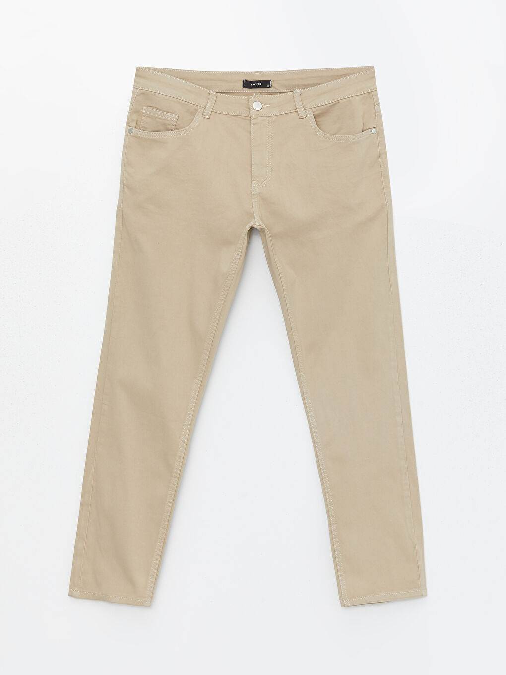 Bej Slim Fit Erkek Pantolon-5