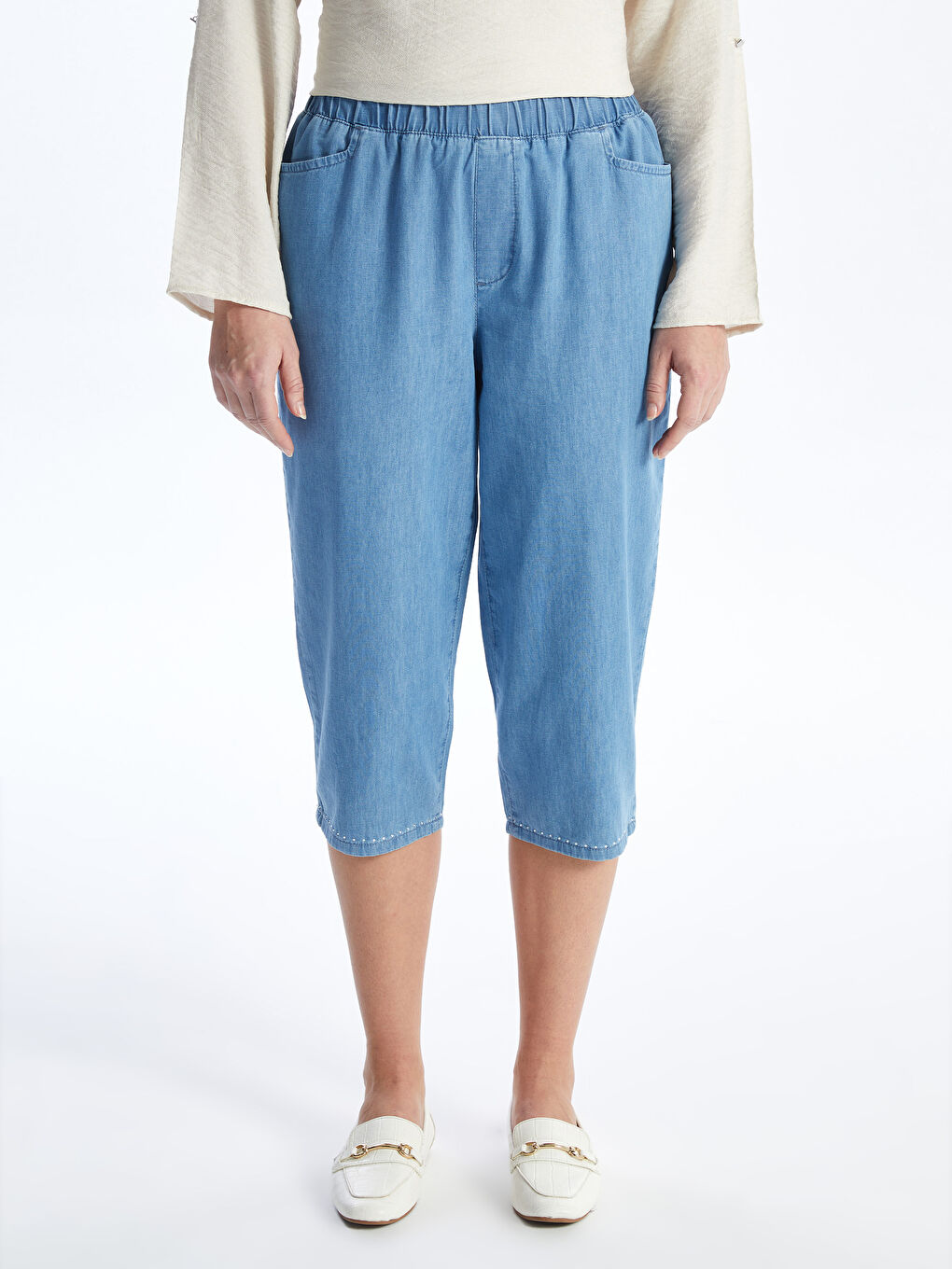 PLAVA Teksas kapri pantalone Žene -S4J728Z8-563