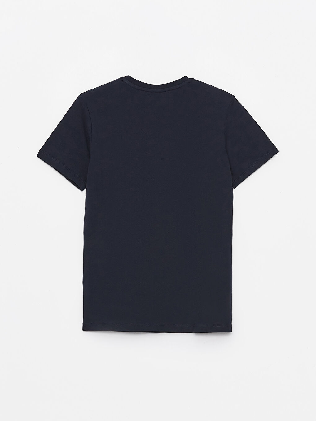 Lacivert Bisiklet Yaka Baskılı Kısa Kollu Erkek Çocuk Tişört-4