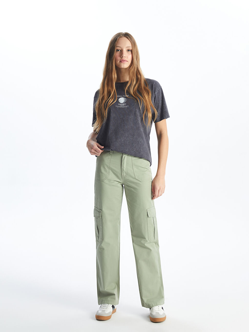 Standard Fit Gabardine Women's Cargo Pants -S4J787Z8-VKZ