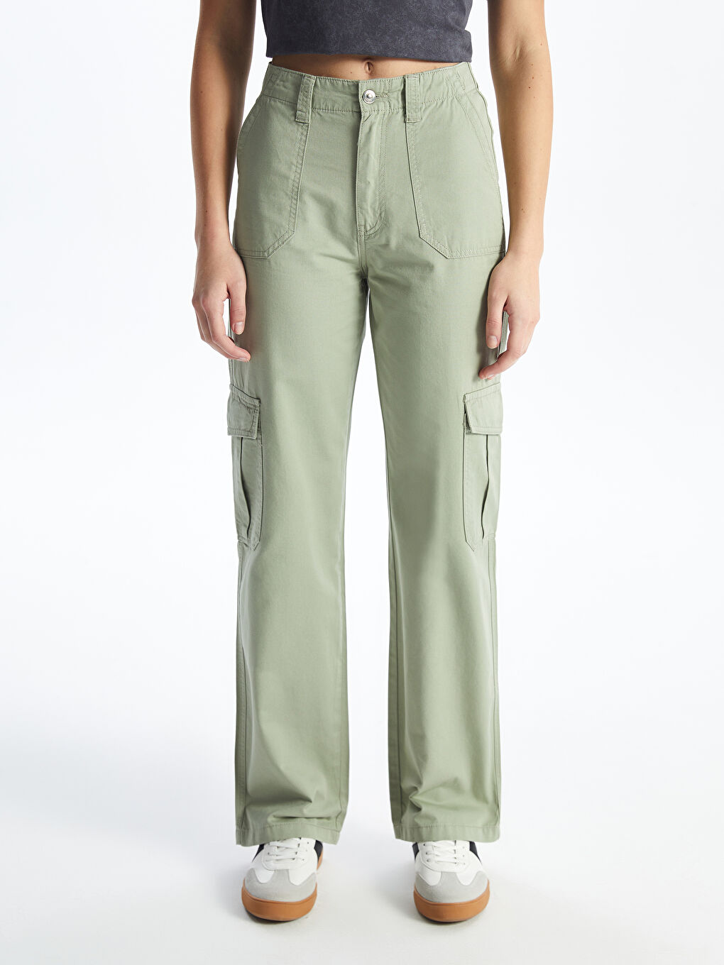 Standard Fit Gabardine Women's Cargo Pants -S4J787Z8-VKZ