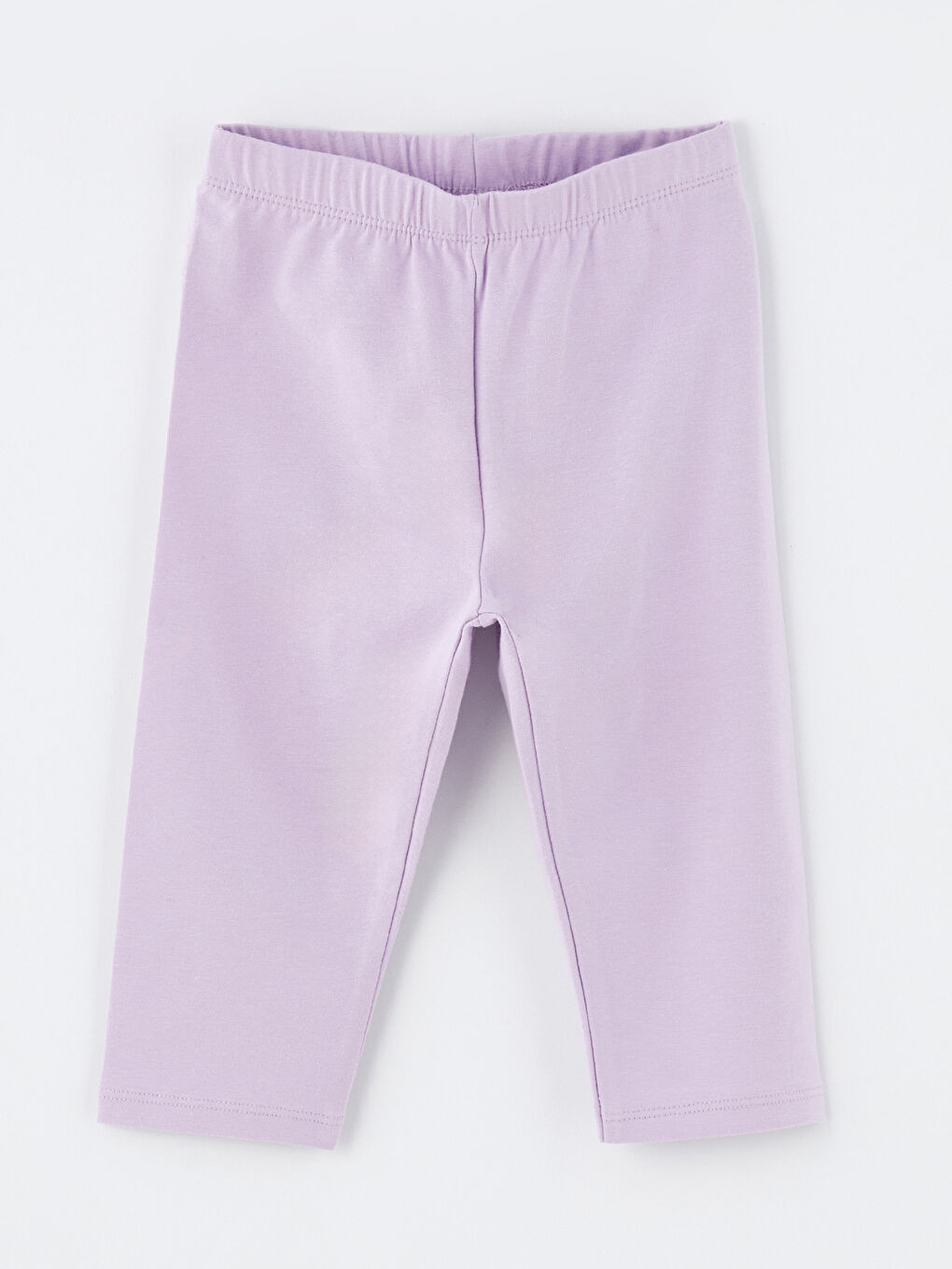 Lila Beli Lastikli Çiçek Baskılı Kız Çocuk Tayt