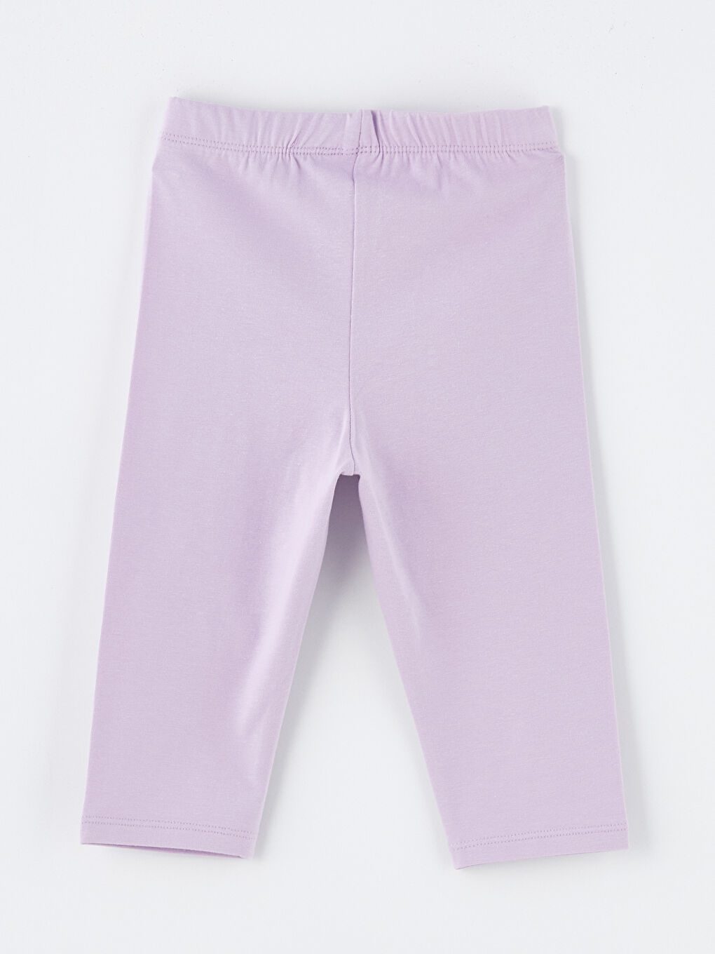 Lila Beli Lastikli Çiçek Baskılı Kız Çocuk Tayt-1