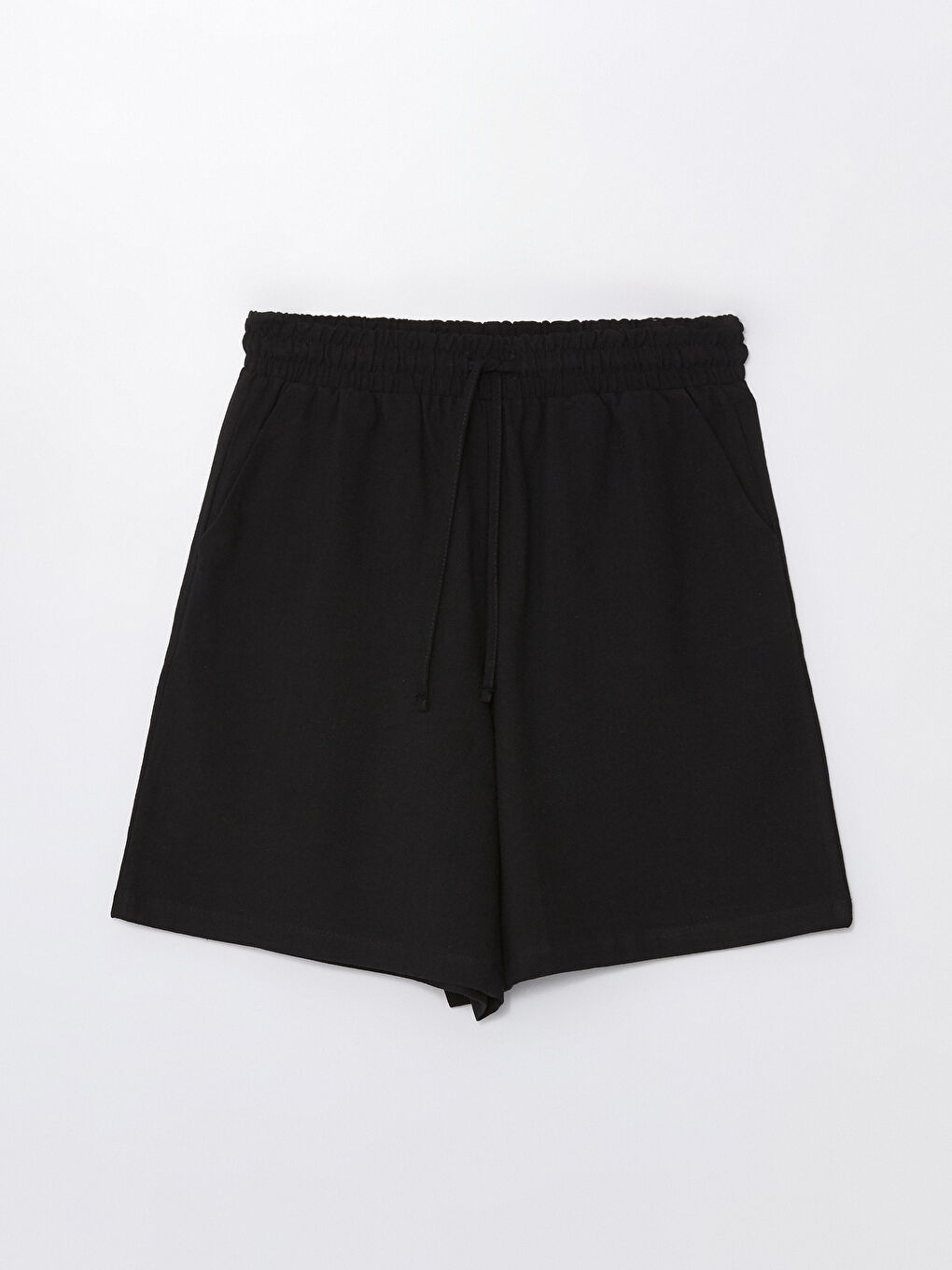 Plain Linen Blend Women's Shorts with Elastic Waist -S4J804Z8-CVL