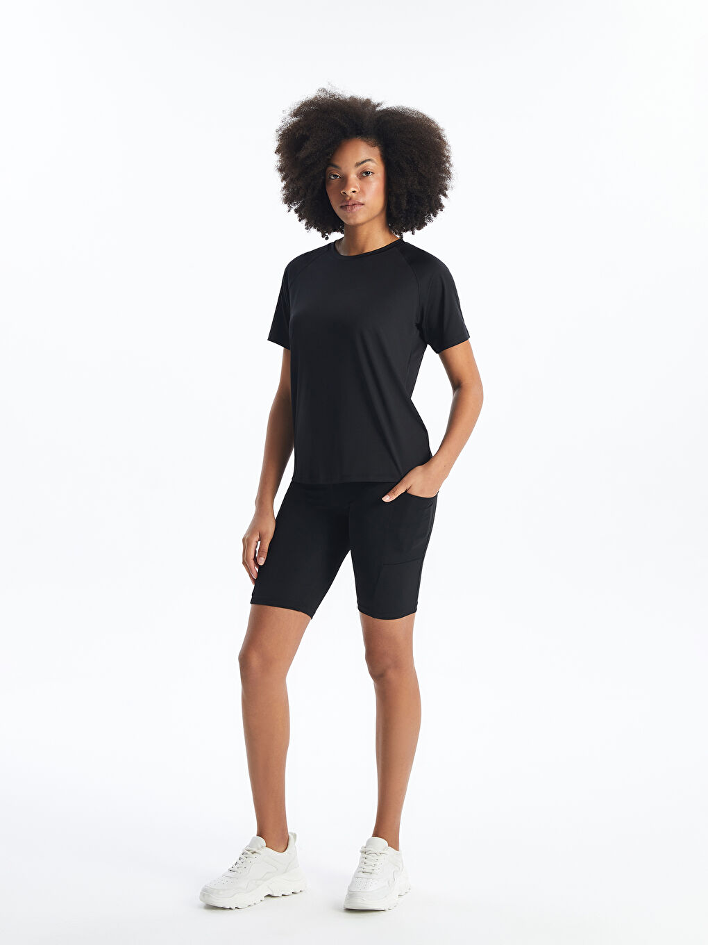 Women's Extra Narrow Fit Plain Shorts Tights with Elastic Waist -S4J818Z8-CVL