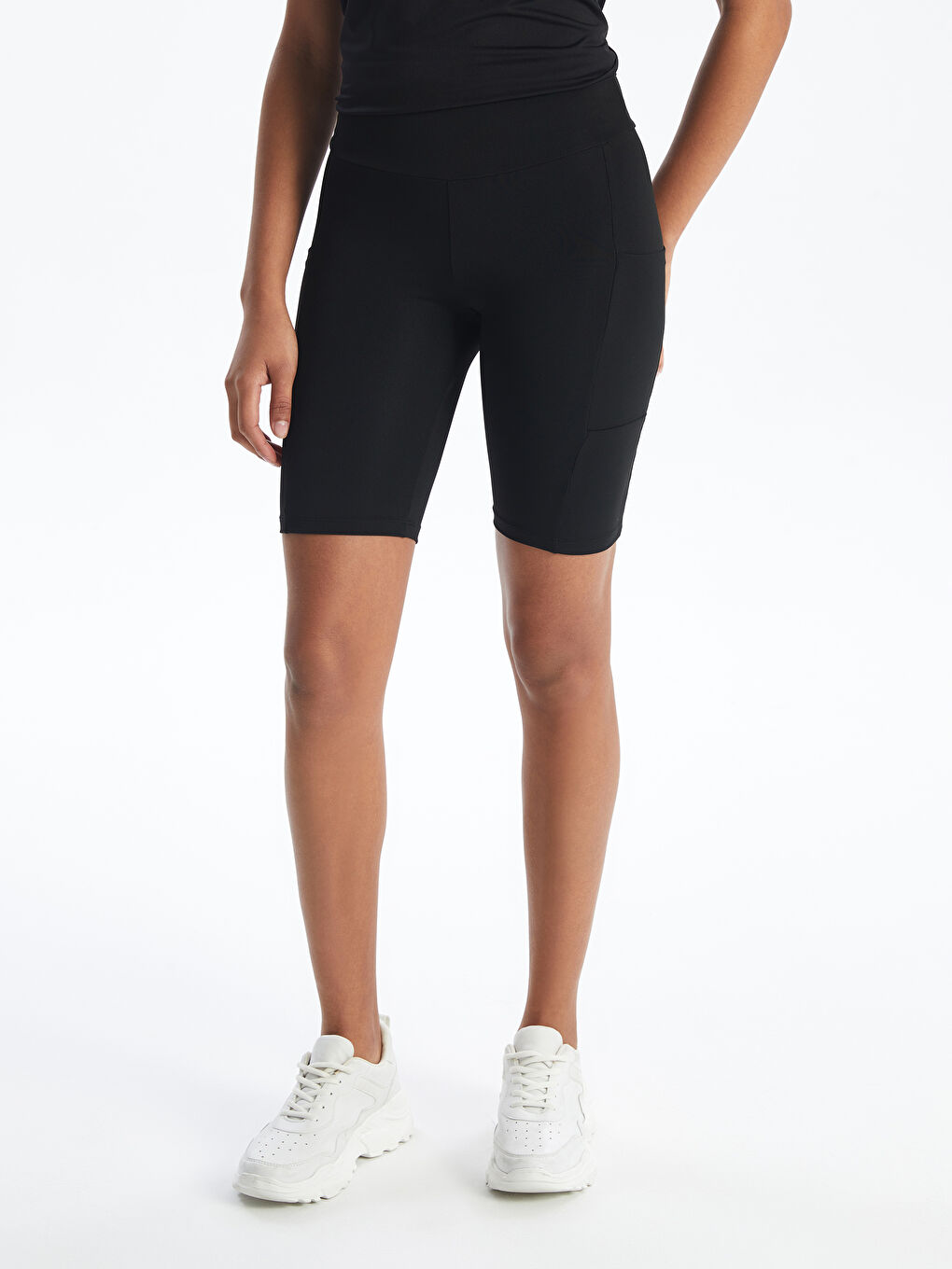 Women's Extra Narrow Fit Plain Shorts Tights with Elastic Waist -S4J818Z8-CVL