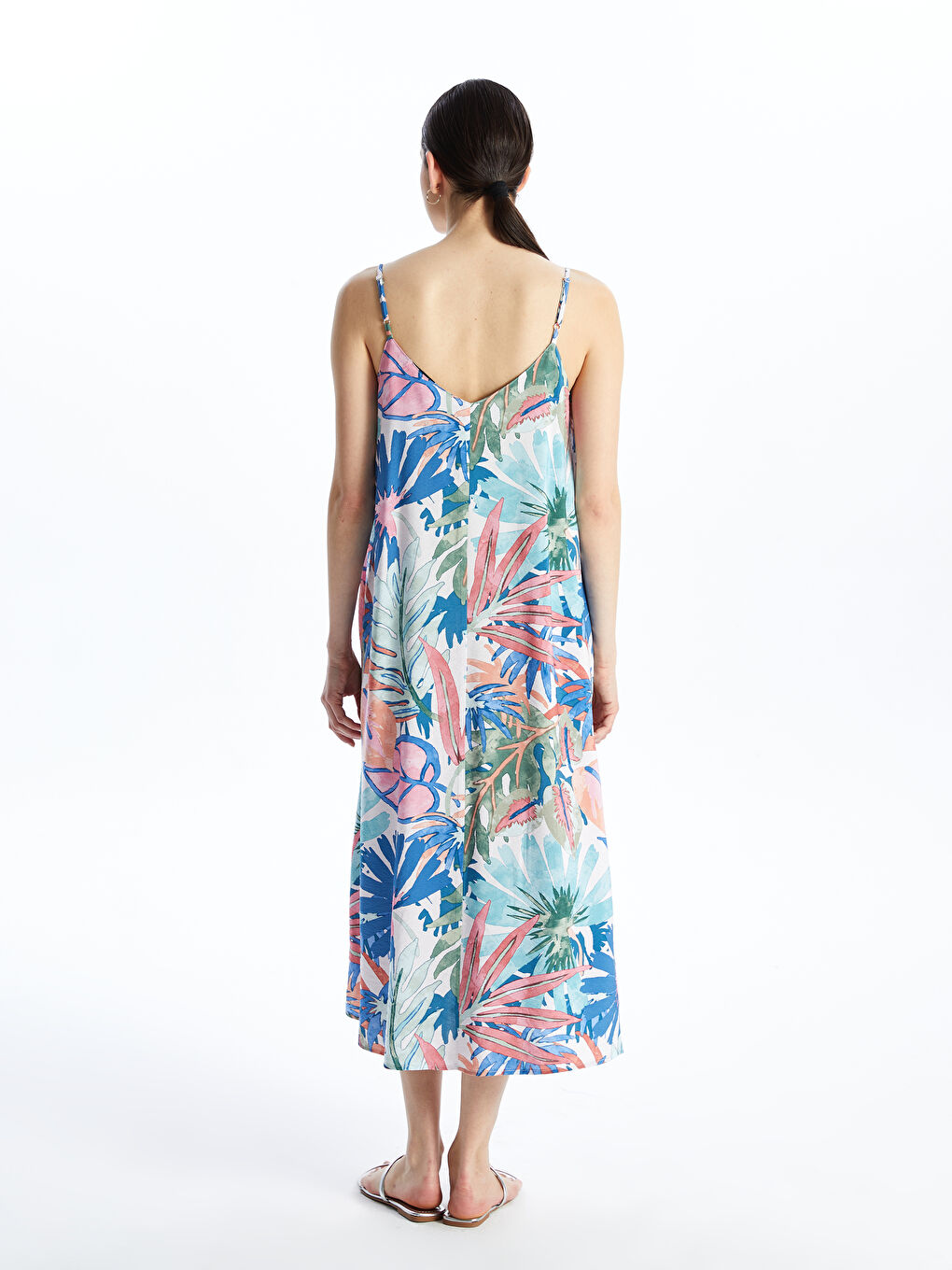 LCWAIKIKI Classic Robe à fines bretelles florale encolure en V pour Femmes -S4J820Z8-F9C