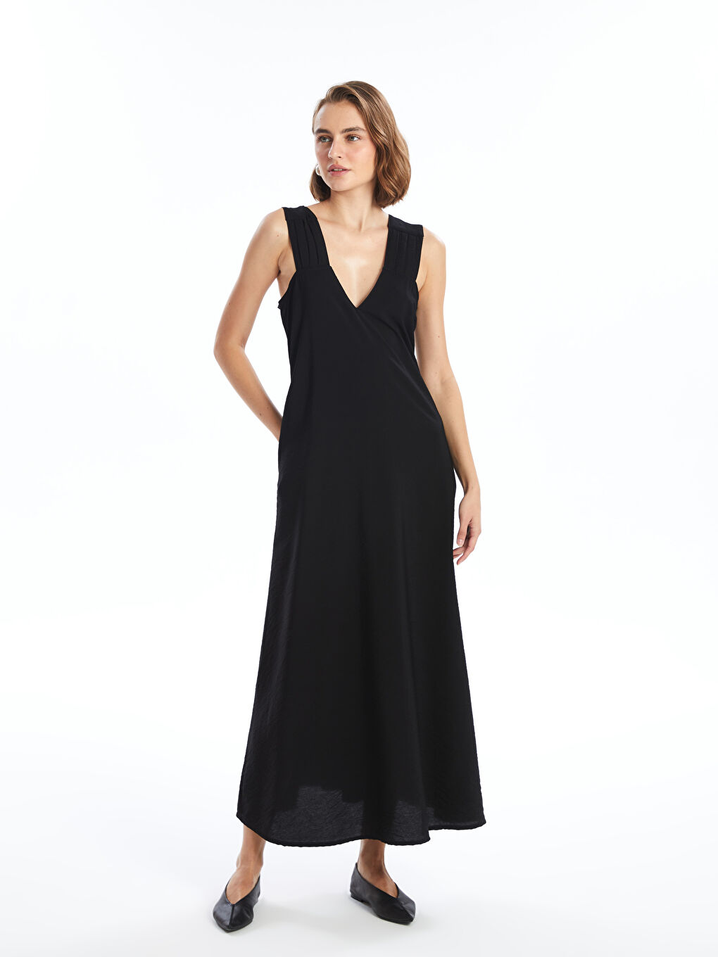 LCWAIKIKI Classic V Neck A Form Women's Dress -S4J822Z8-CVL