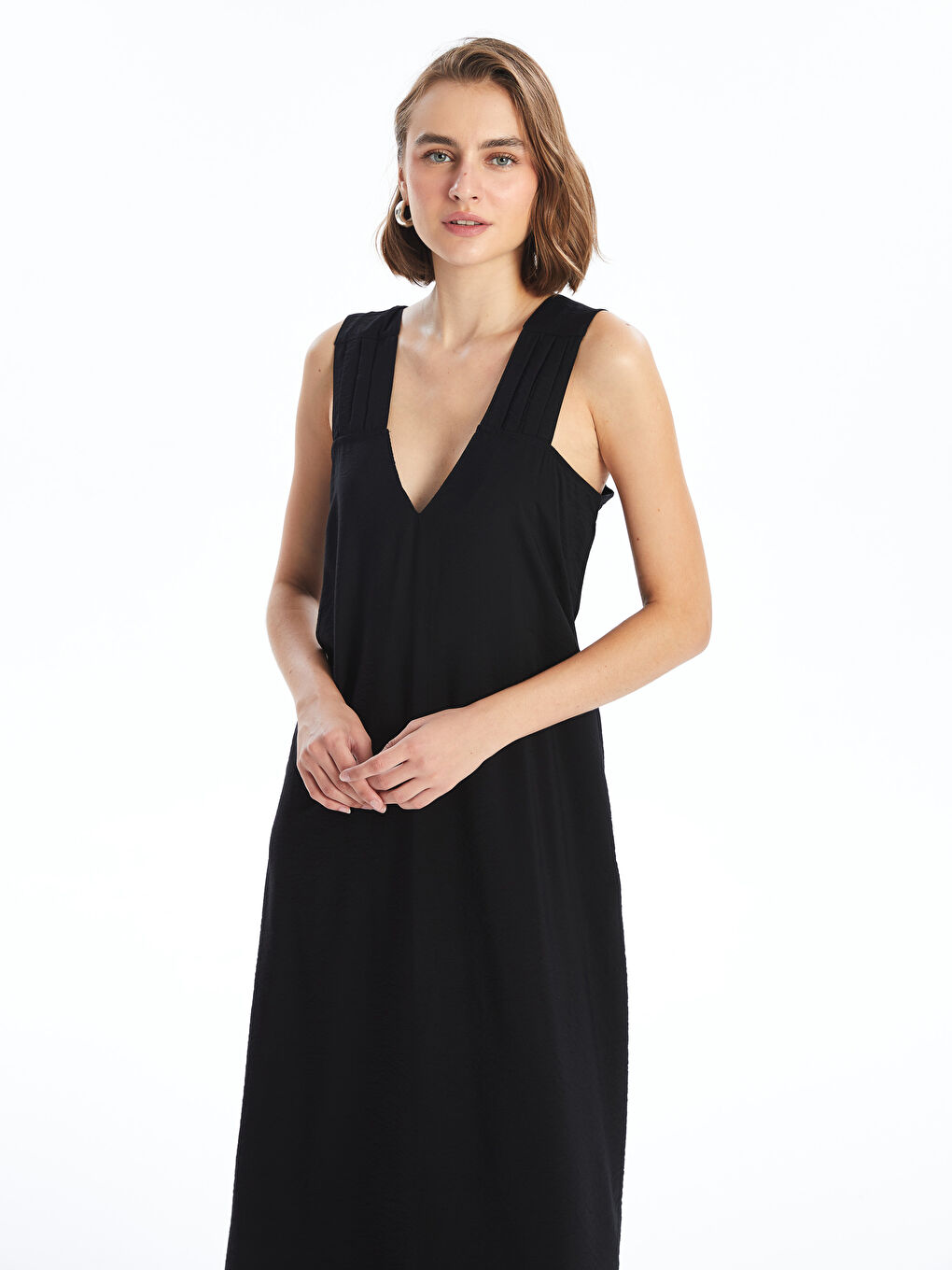 LCWAIKIKI Classic V Neck A Form Women's Dress -S4J822Z8-CVL