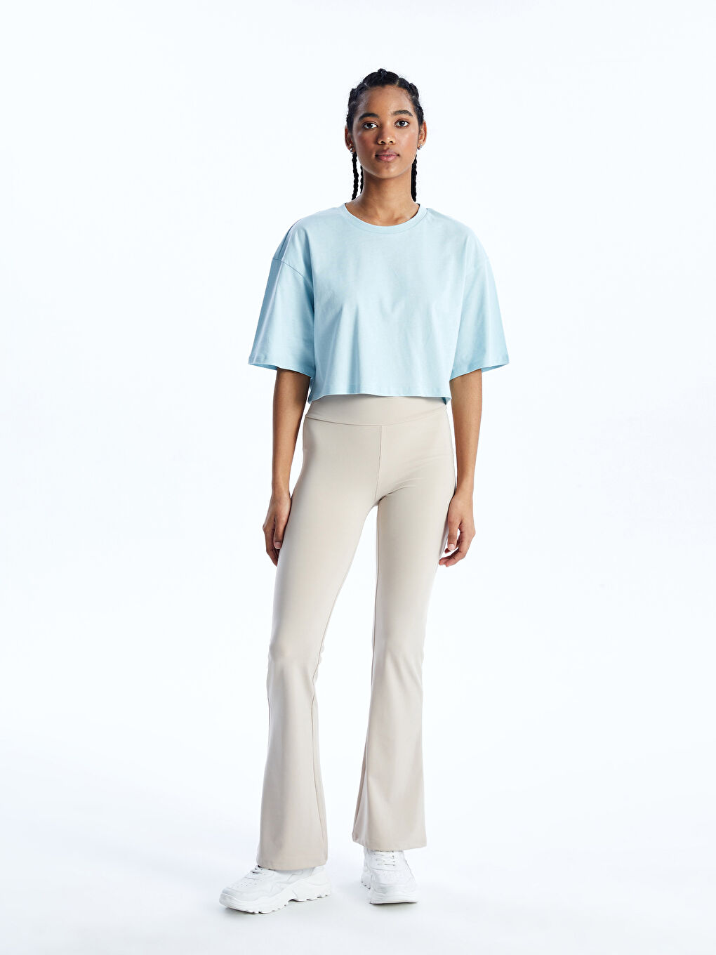 Elastic Waist Straight Wide Leg Women's Leggings -S4J832Z8-VZD