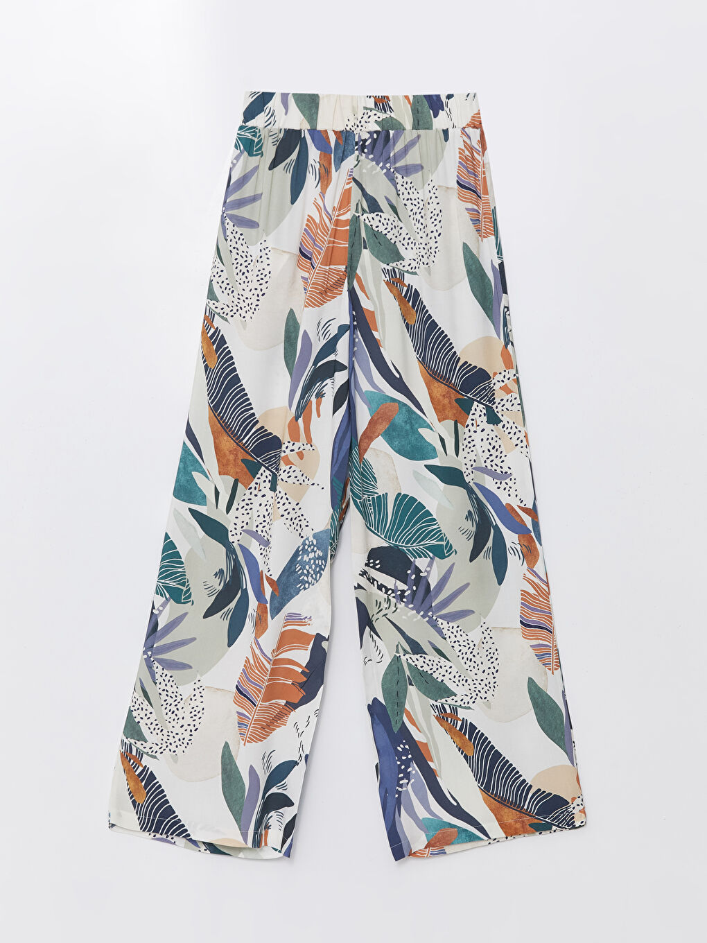 Elasticated Waist Relaxed Fit Patterned Women's Trousers-5