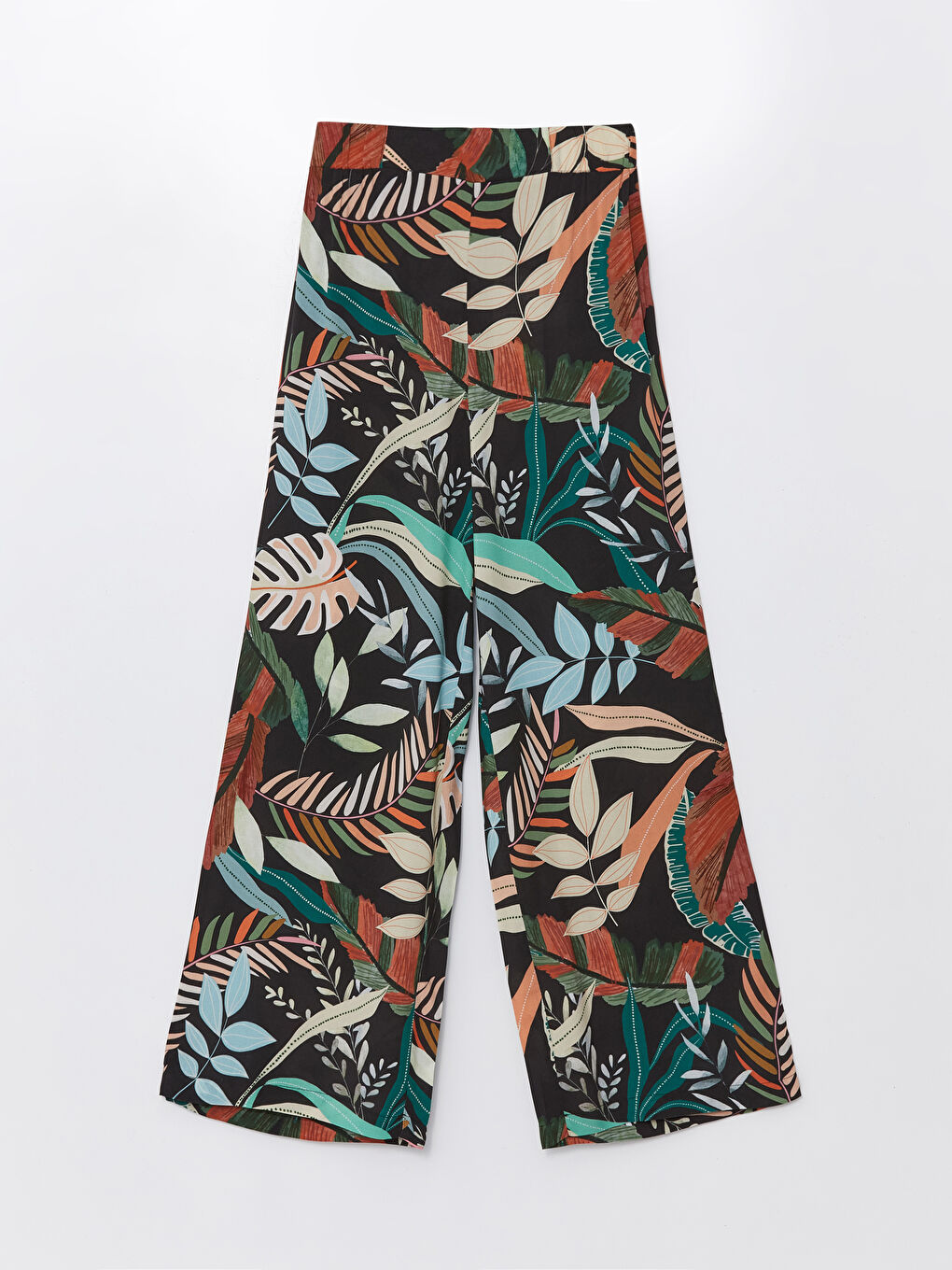 Elasticated Waist Relaxed Fit Patterned Women's Trousers -S4J839Z8-LS6