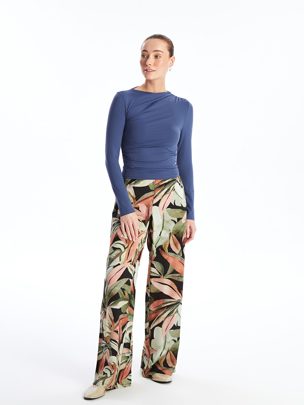 Elastic Waist Comfortable Pattern Patterned Women's Trousers -S4J839Z8-LT9