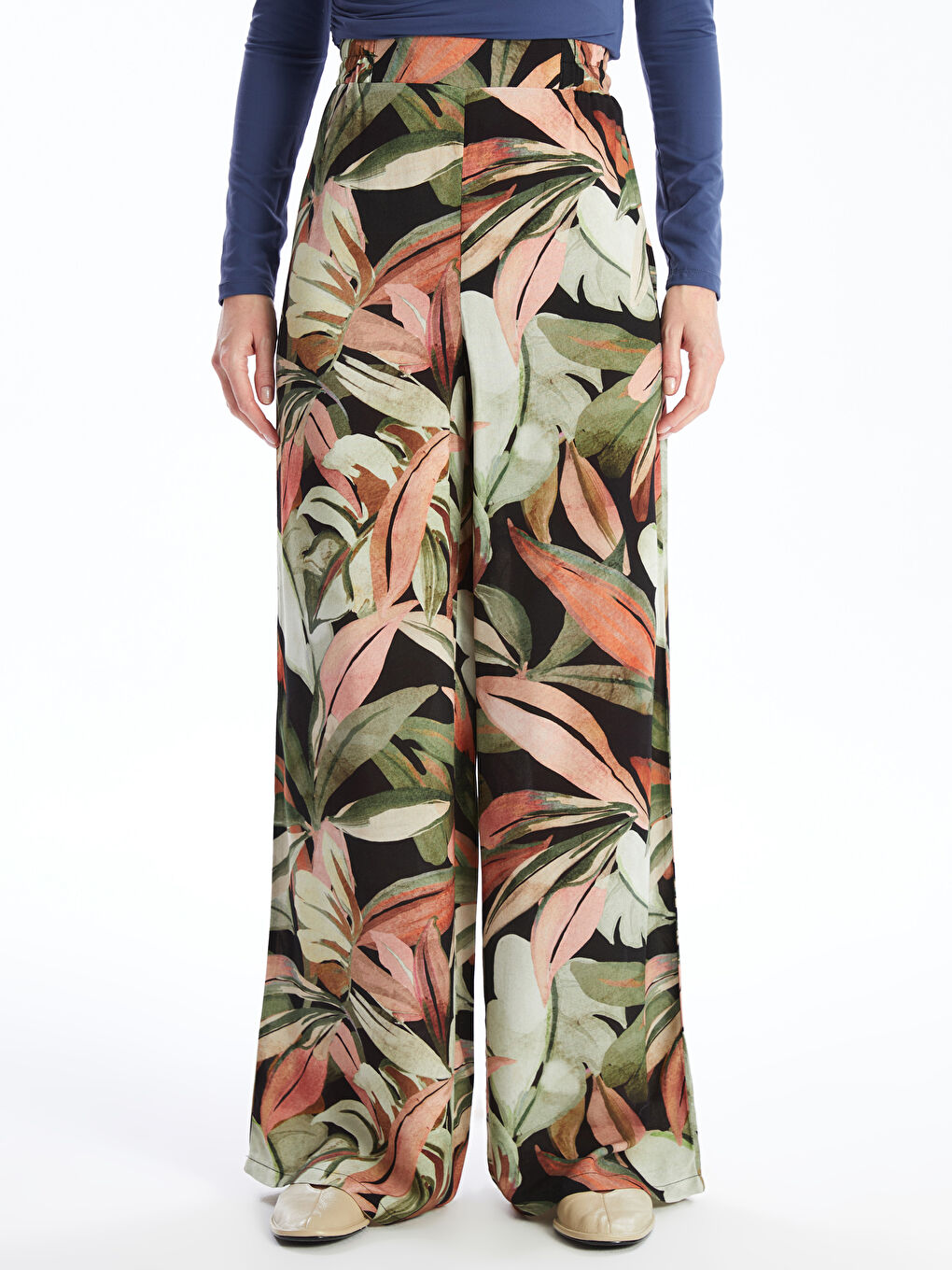 Elastic Waist Comfortable Pattern Patterned Women's Trousers -S4J839Z8-LT9
