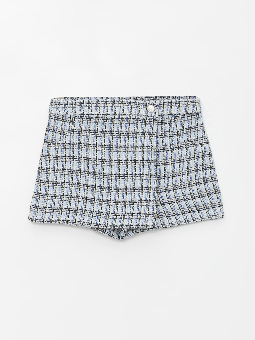 Mavi Beli Lastikli Kız Bebek Şort Etek