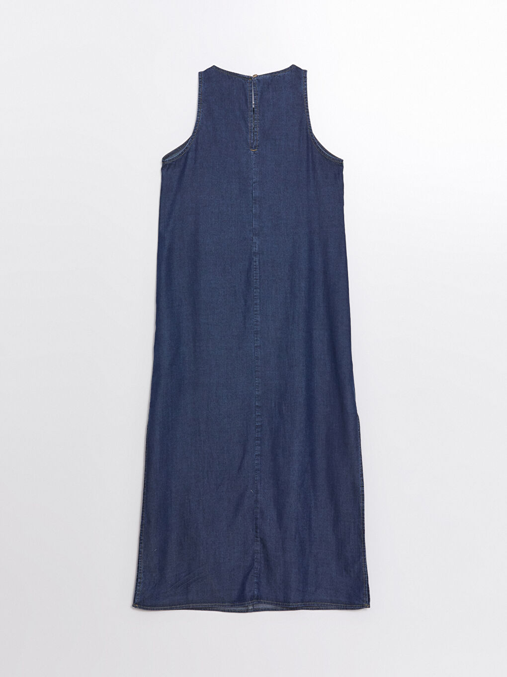 İndigo Bisiklet Yaka Kadın Jean Elbise-6