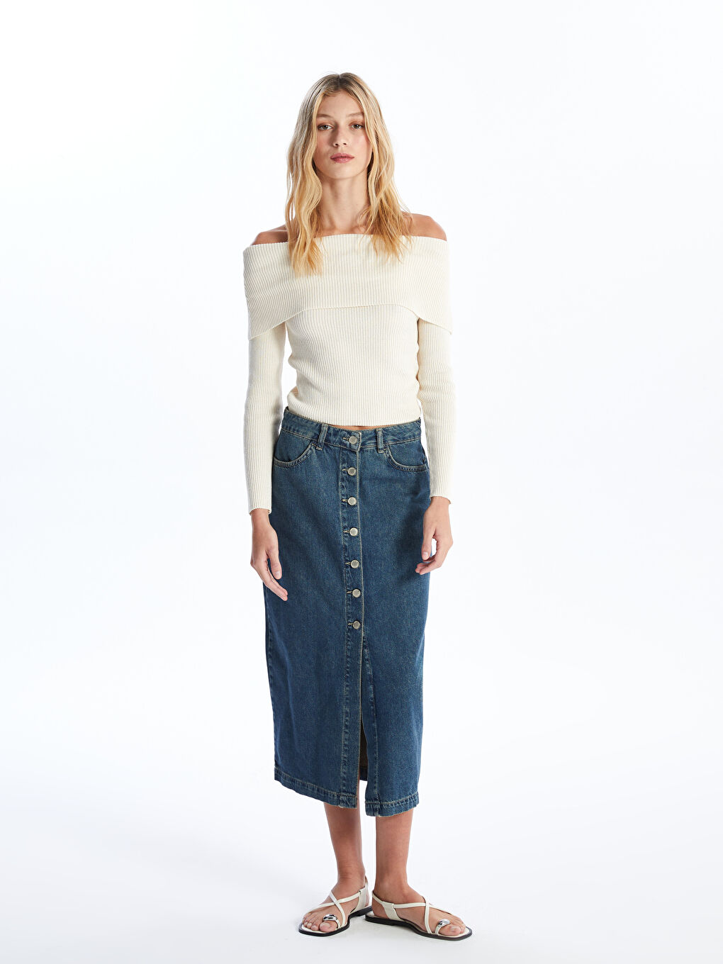 Standard Fit Women's Jean Skirt -S4J857Z8-309