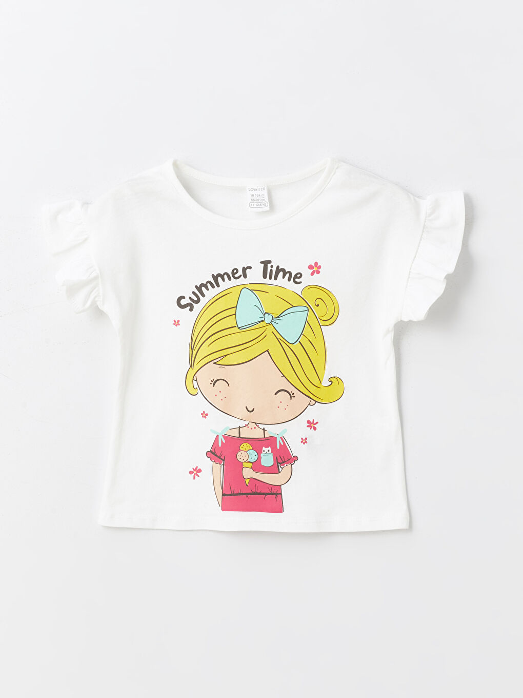 Crew Neck Printed Short Sleeve Baby Girl T-Shirt -S4J886Z1-V9H