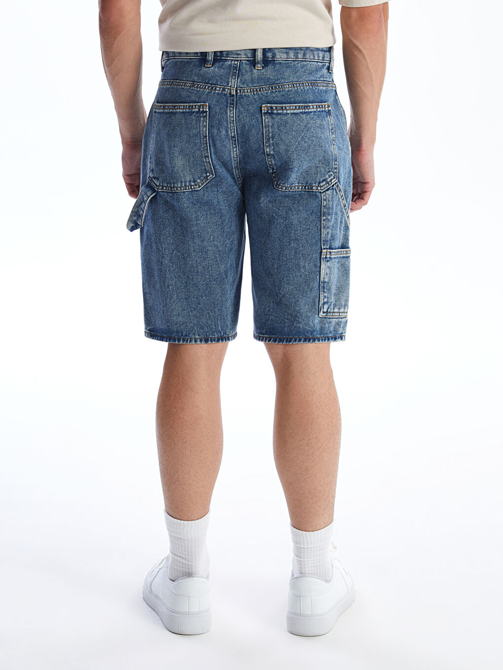 شورت جينز رجالي بقصة عادية-3
