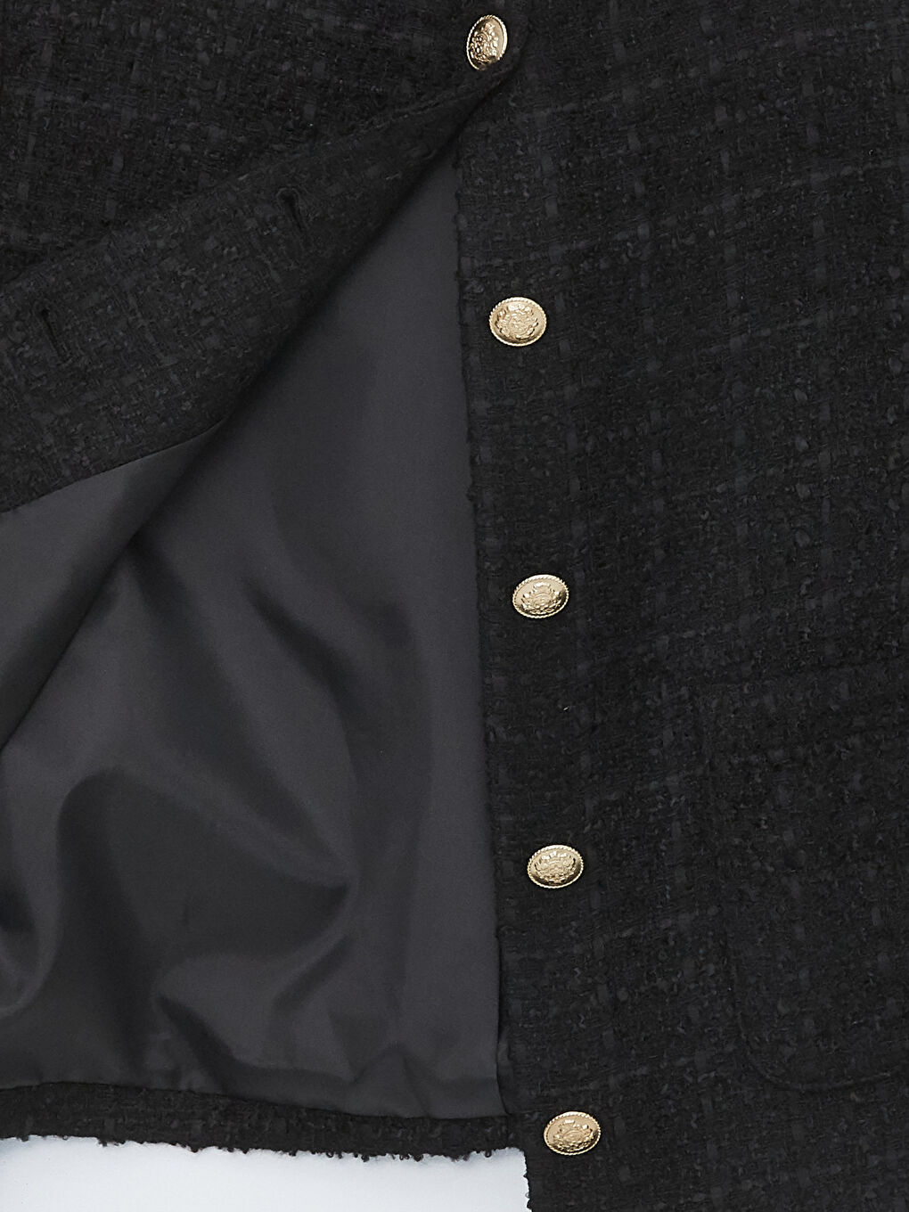 Crew Neck Plain Long Sleeve Women's Tweed Jacket -S4J951Z8-CVL