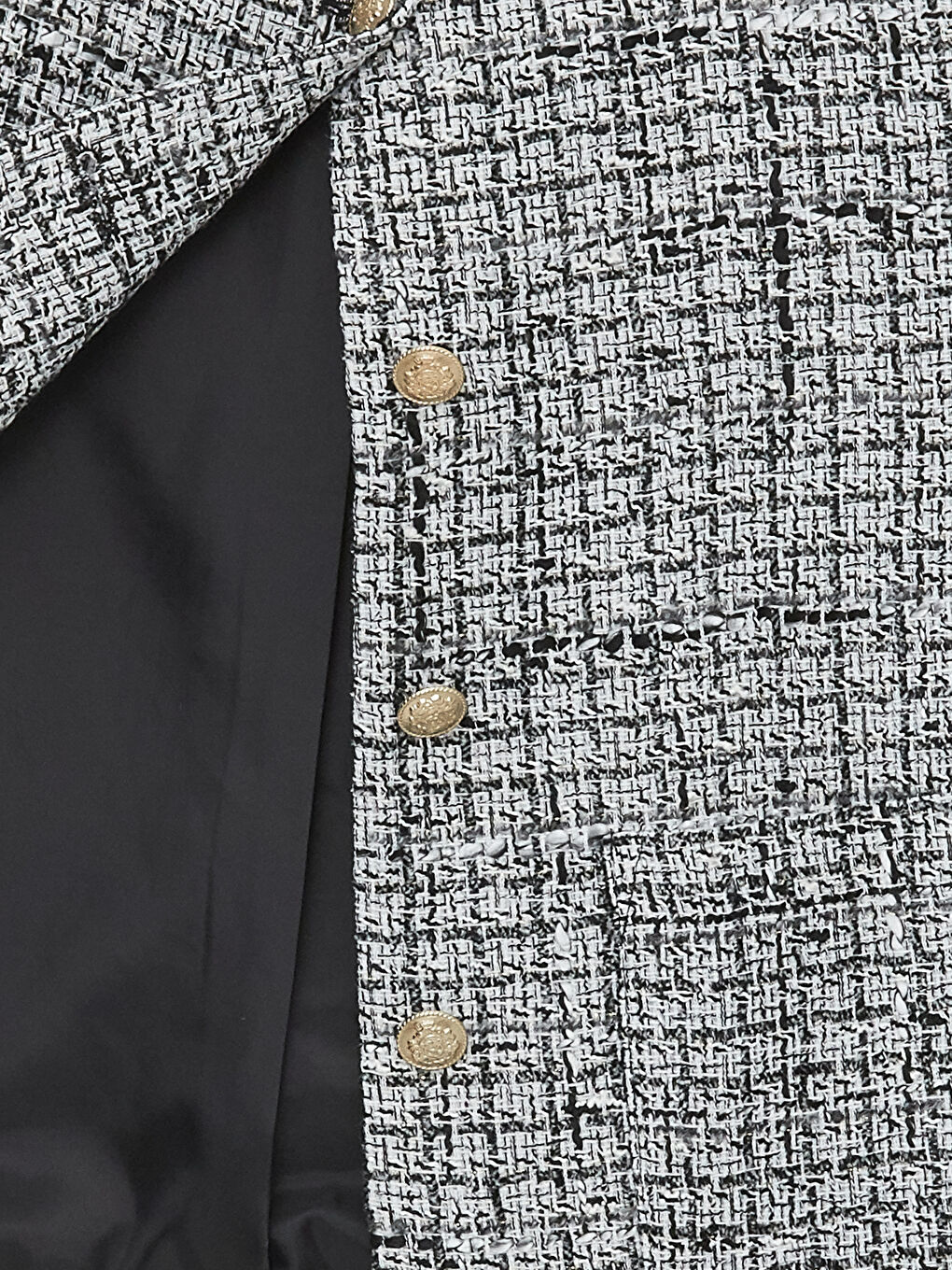 Crew Neck Plain Long Sleeve Women's Tweed Jacket -S4J951Z8-HUC