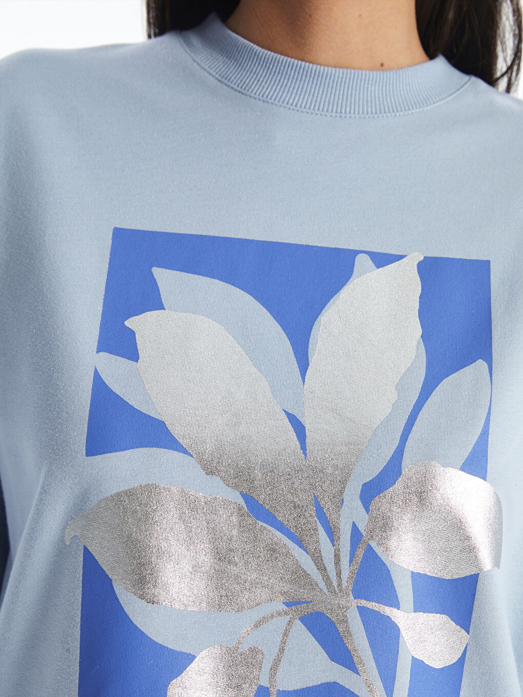 Crew Neck Printed Women's Sweatshirt Tunic -S4J968Z8-QYC