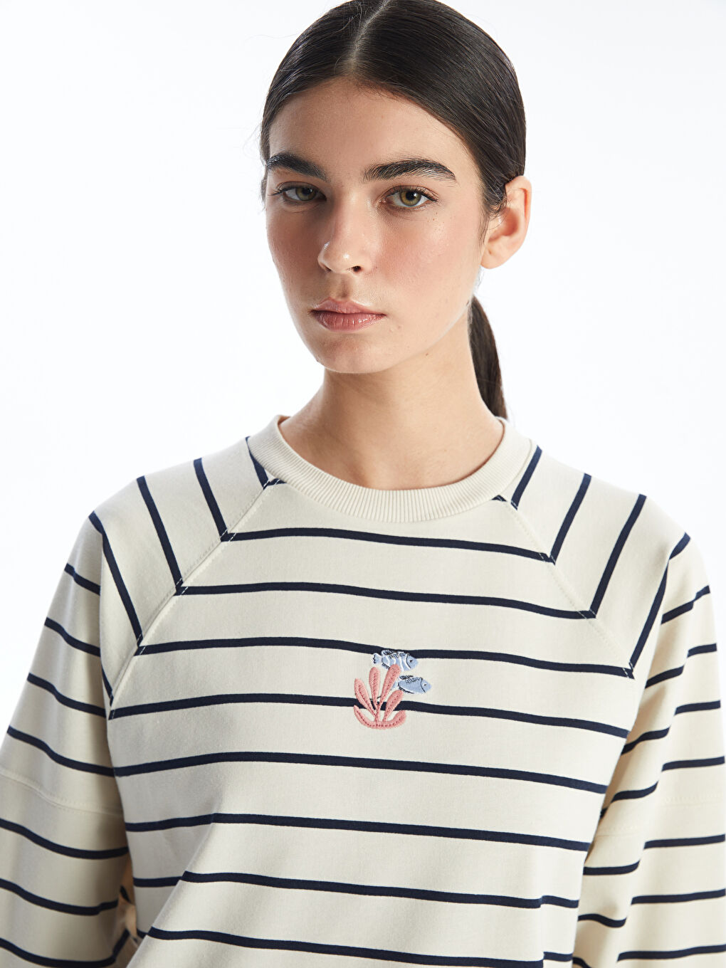 Tunique Sweatshirt Rayée Pour Femmes Surdimensionnée