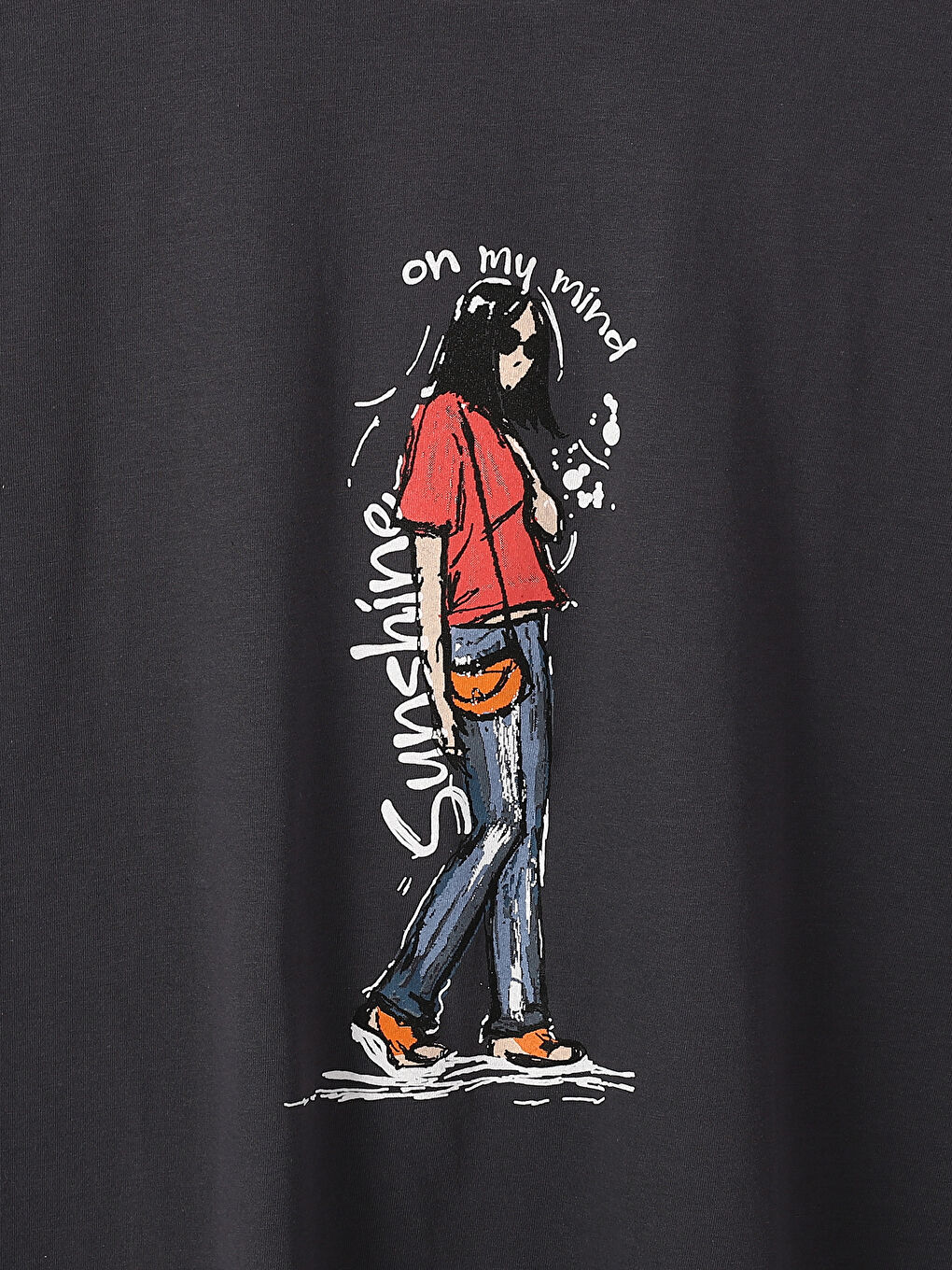 Crew Neck Short Sleeve Printed Women's T-Shirt-3