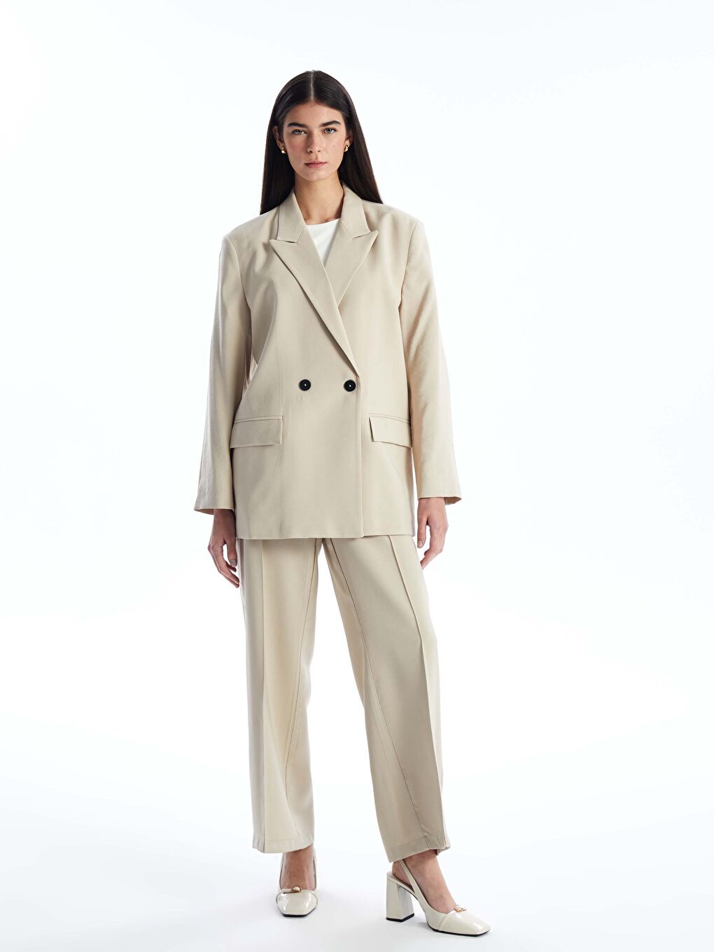 LC Waikiki Plain Long Sleeve Women's Blazer Jacket -S4J984Z8-VKE