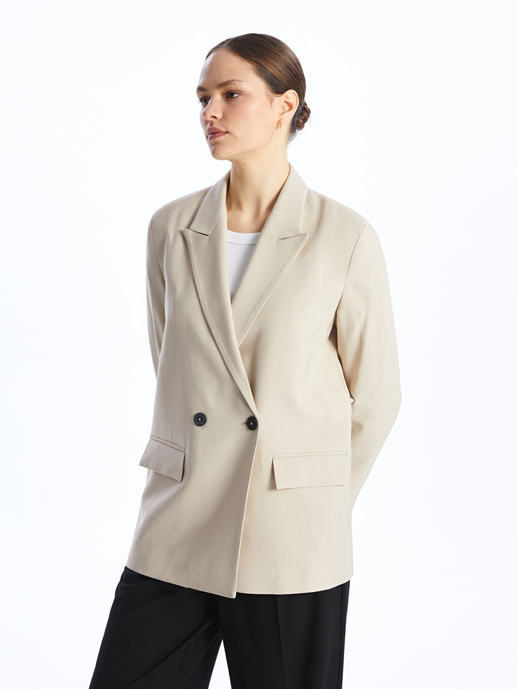 LC Waikiki Plain Long Sleeve Women's Blazer Jacket -S4J984Z8-VKE