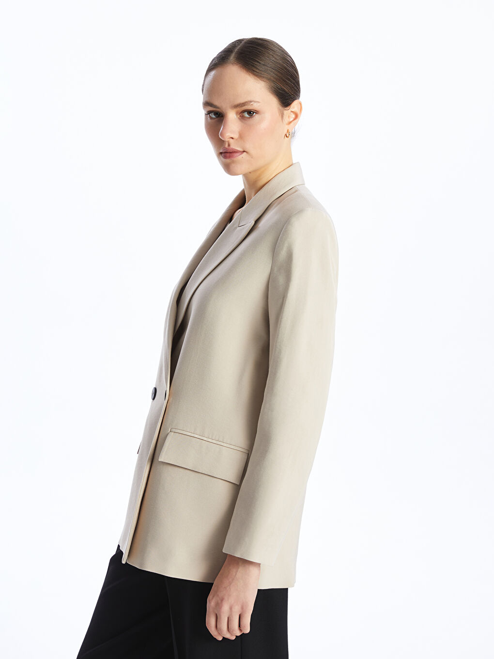 LC Waikiki Plain Long Sleeve Women's Blazer Jacket -S4J984Z8-VKE