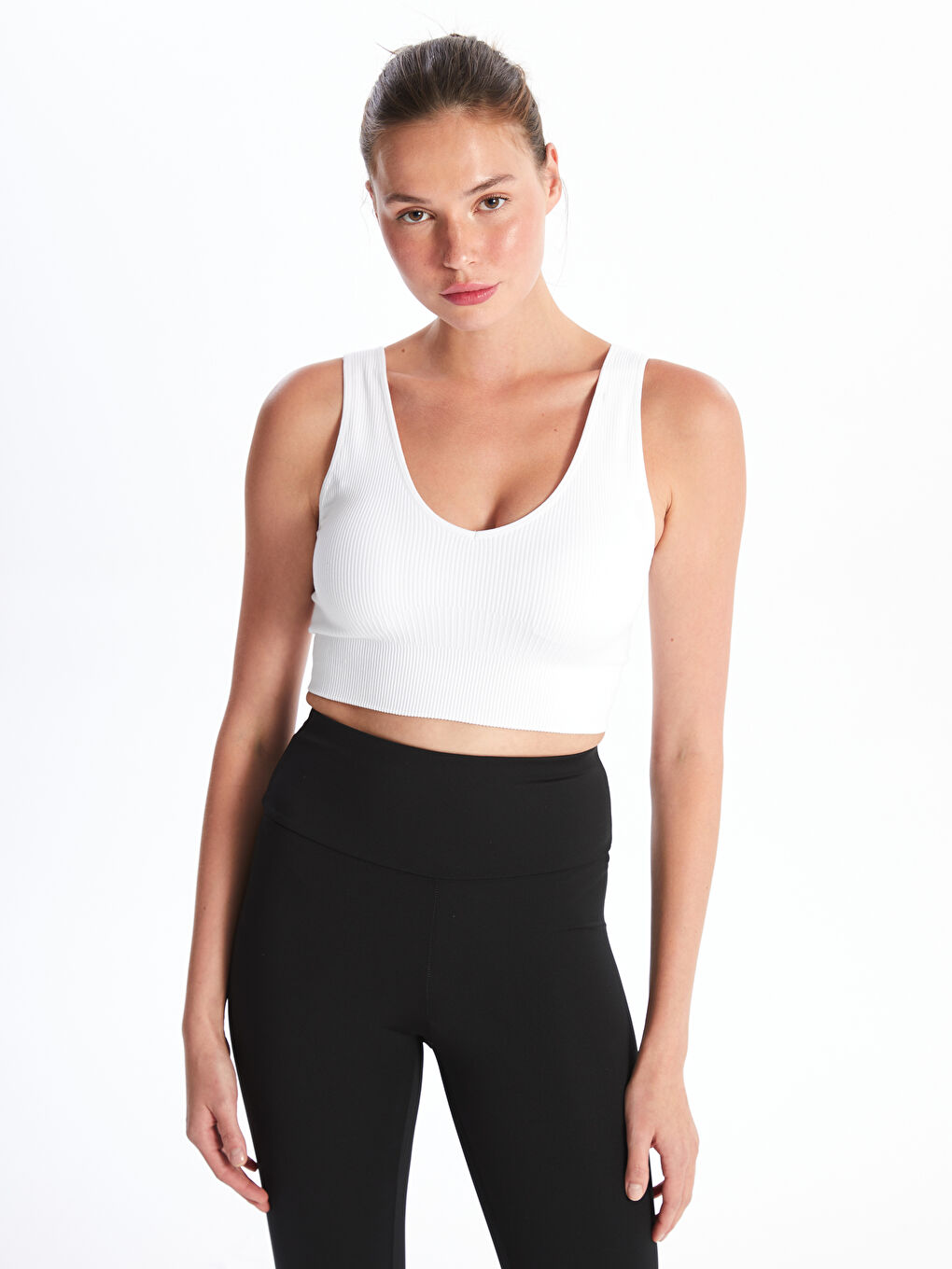 XSIDE V-Neck Plain Seamless Women's Sports Bustier -S4JA13Z8-Q6K