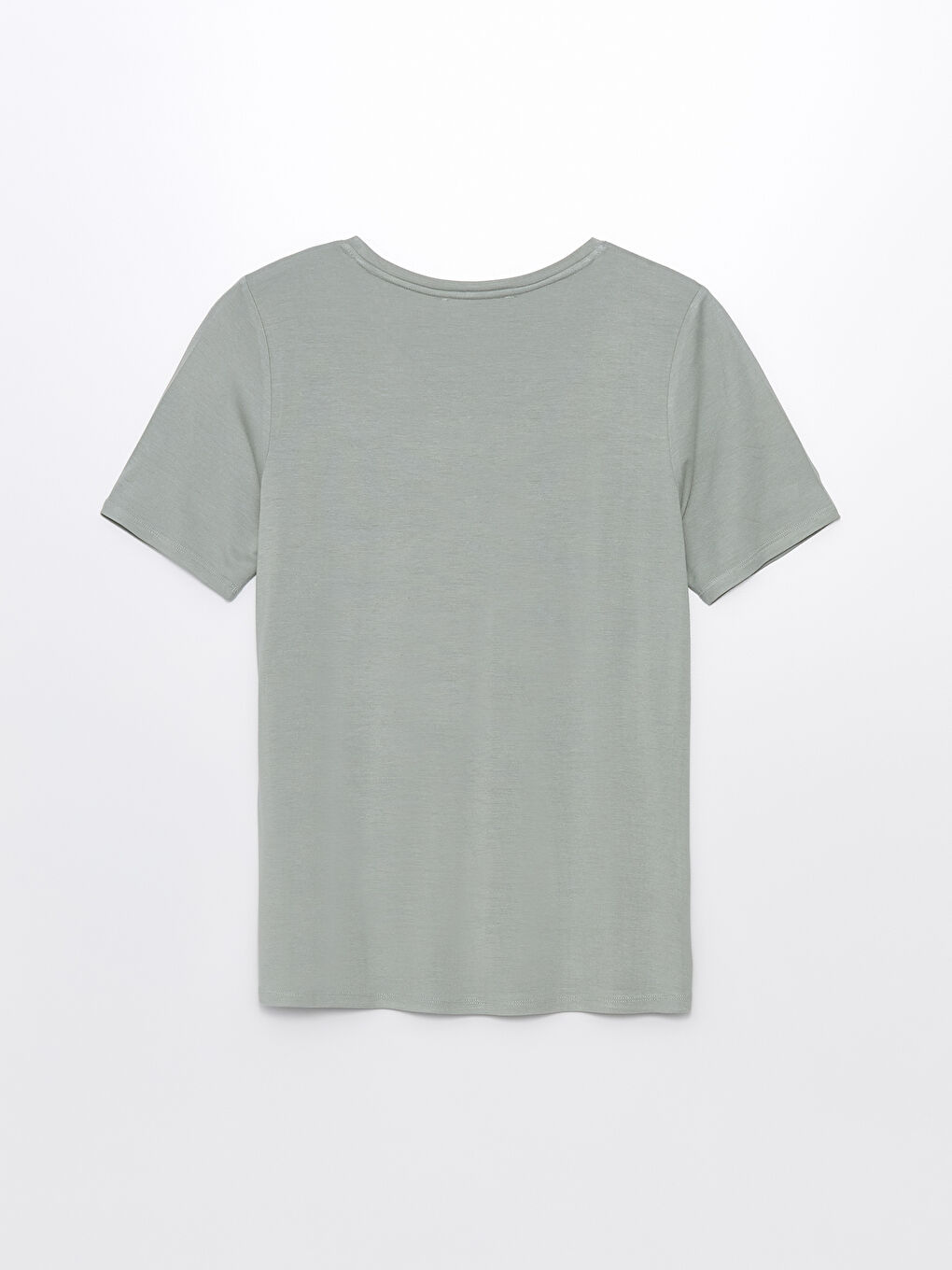 V Neck Patterned Short Sleeve Women's T-shirt -S4JA28Z8-LRL