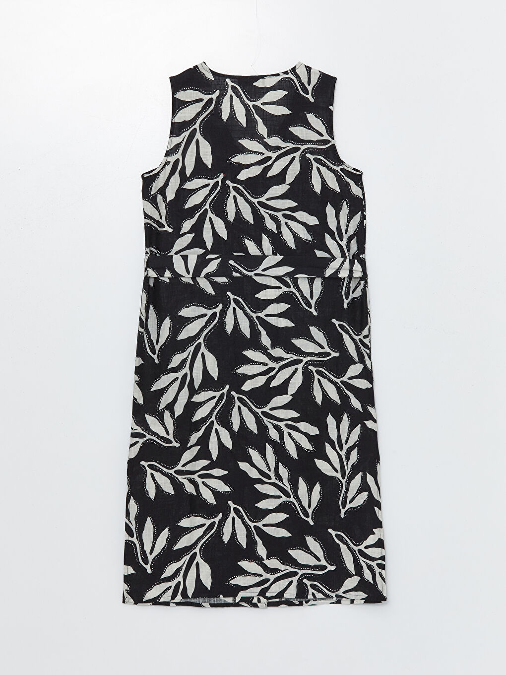 LCWAIKIKI Classic V-Ausschnitt Gemustertes Leinen-Look Kleid für Damen -S4JA32Z8-LQJ
