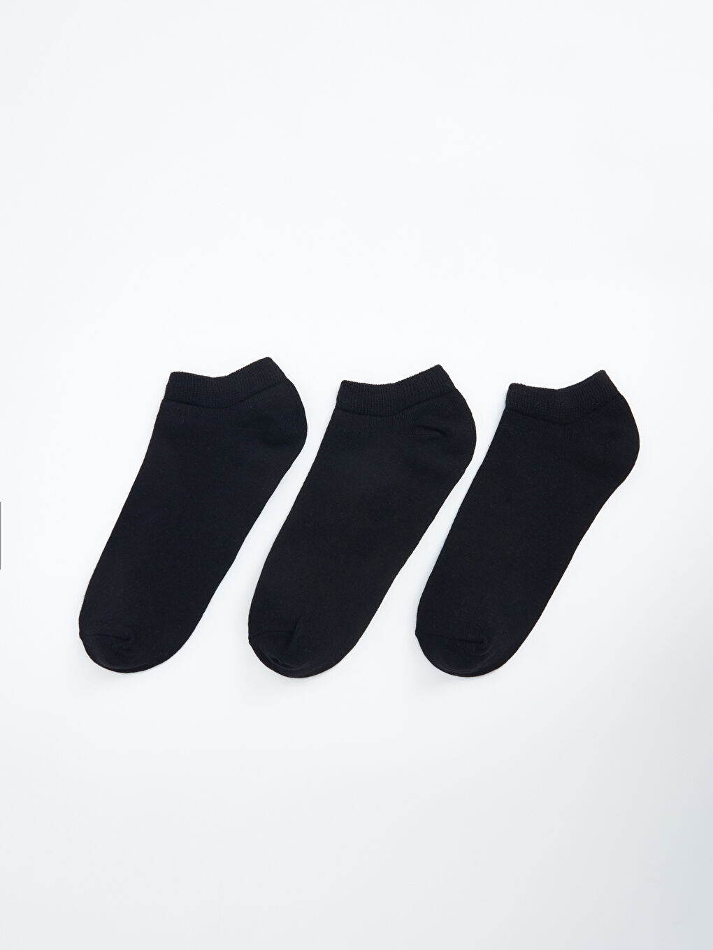 Siyah Kadın Düz Patik Çorap 3'lü