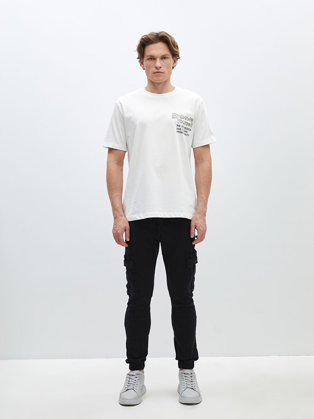 Siyah Slim Fit Erkek Jogger Pantolon-1