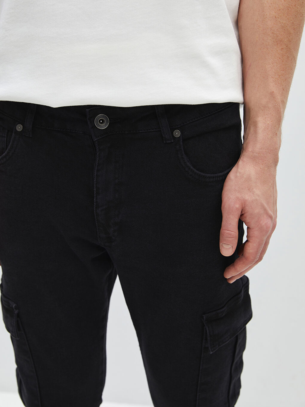 Siyah Slim Fit Erkek Jogger Pantolon-2