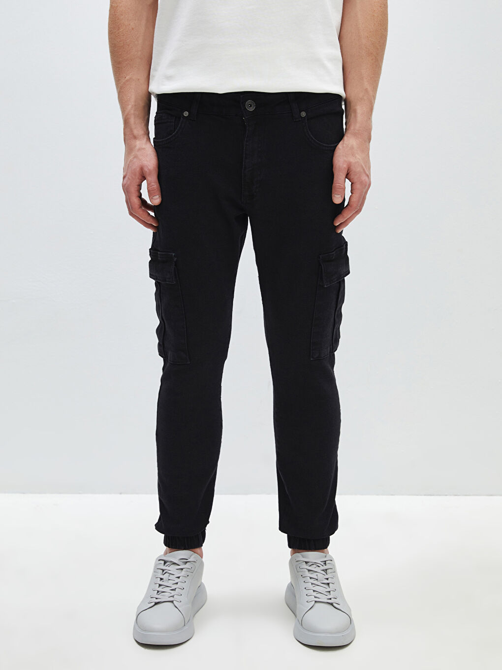 Siyah Slim Fit Erkek Jogger Pantolon-3