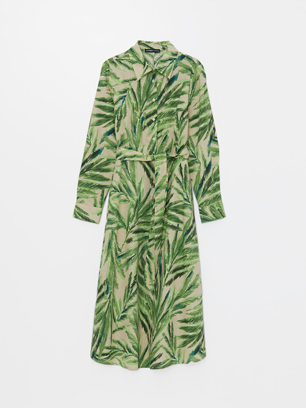 Patterned Long Sleeve Women's Shirt Dress -S4JA46Z8-LRR