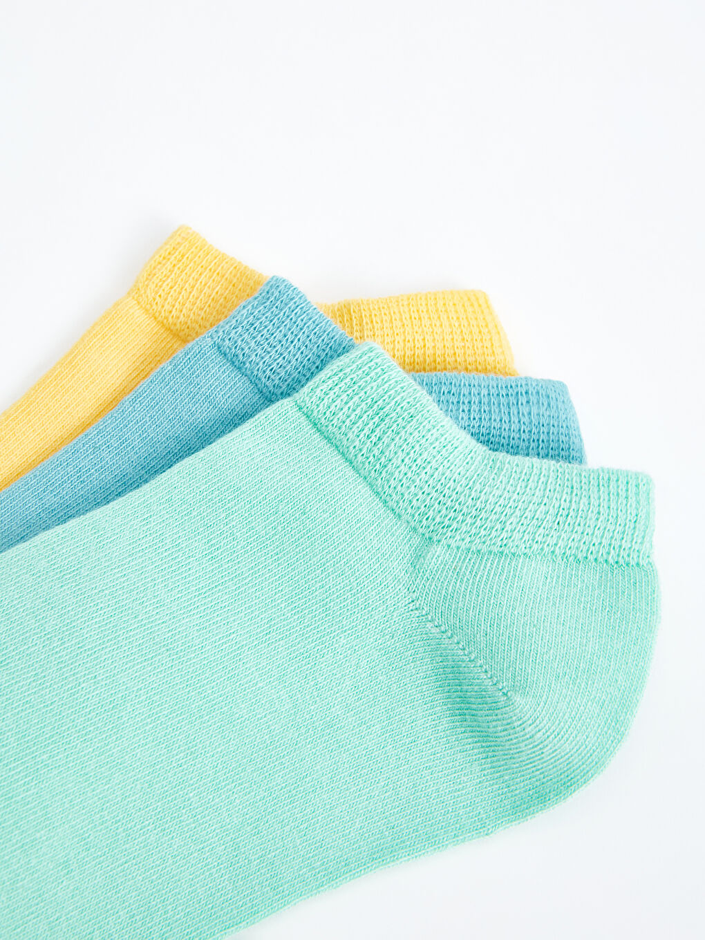 Yeşil Kadın Düz Patik Çorap 3'lü-2