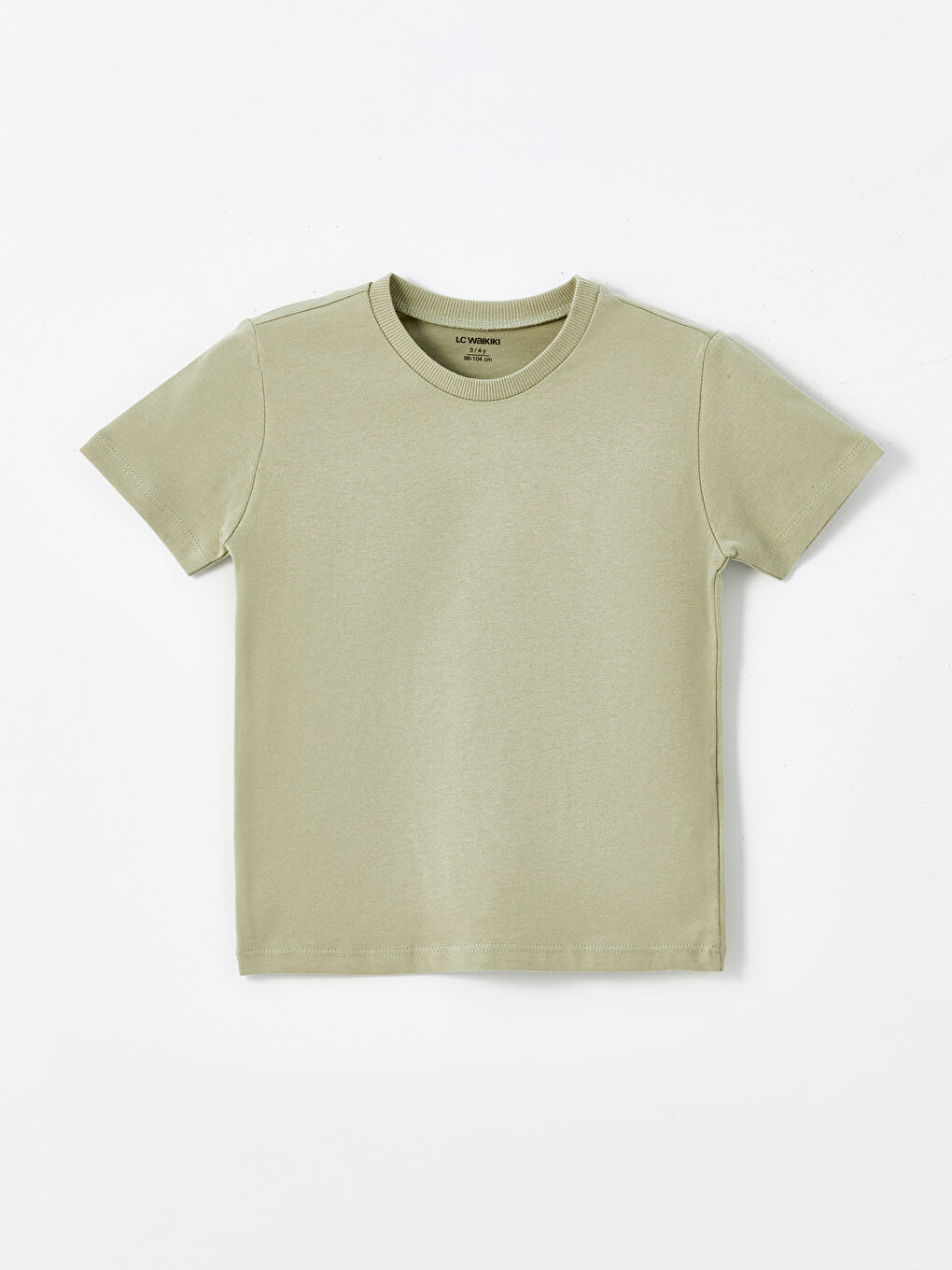 Yeşil Bisiklet Yaka Kısa Kollu Basic Erkek Bebek Tişört