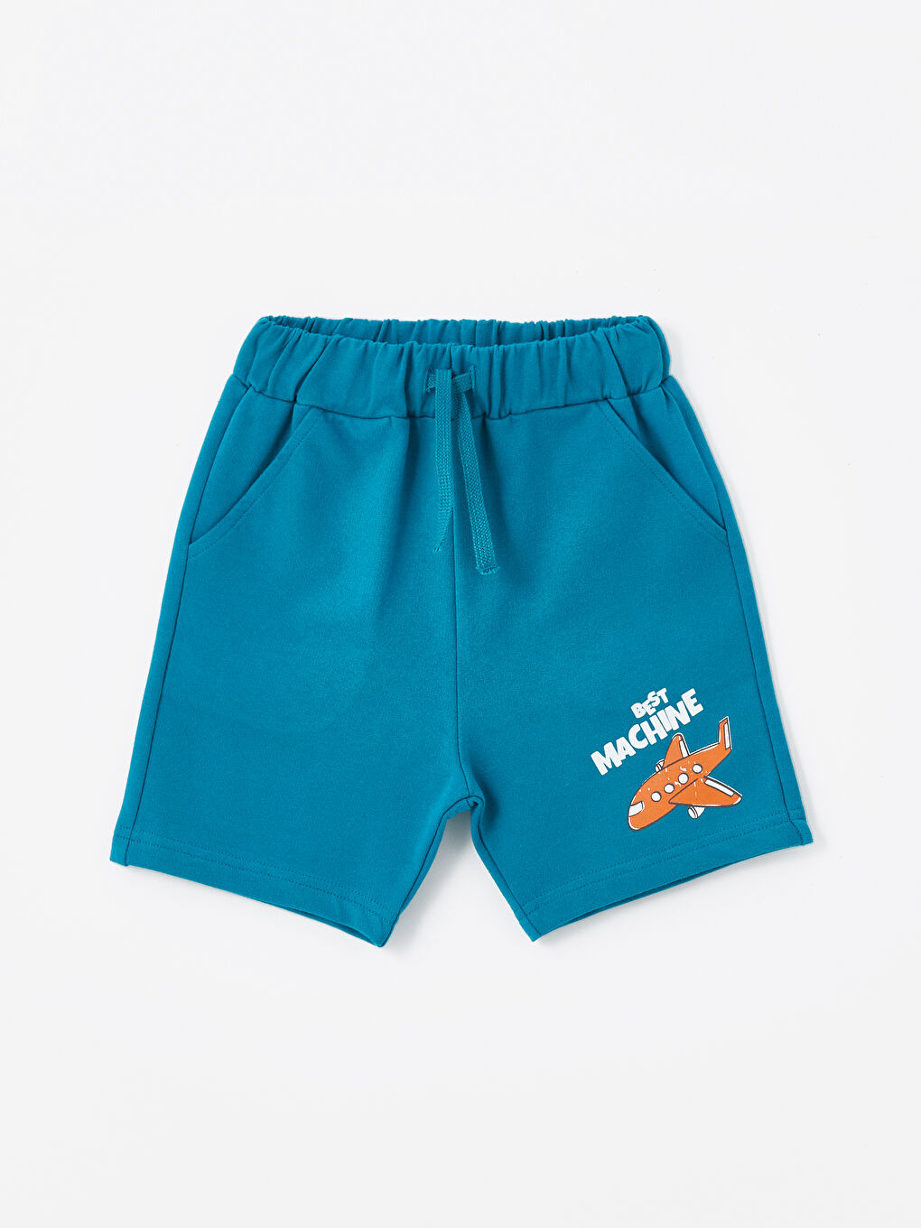 تيشيرت بياقة دائرية وكم قصير مطبوع للأولاد الرضع مع شورت - طقم من قطعتين-2