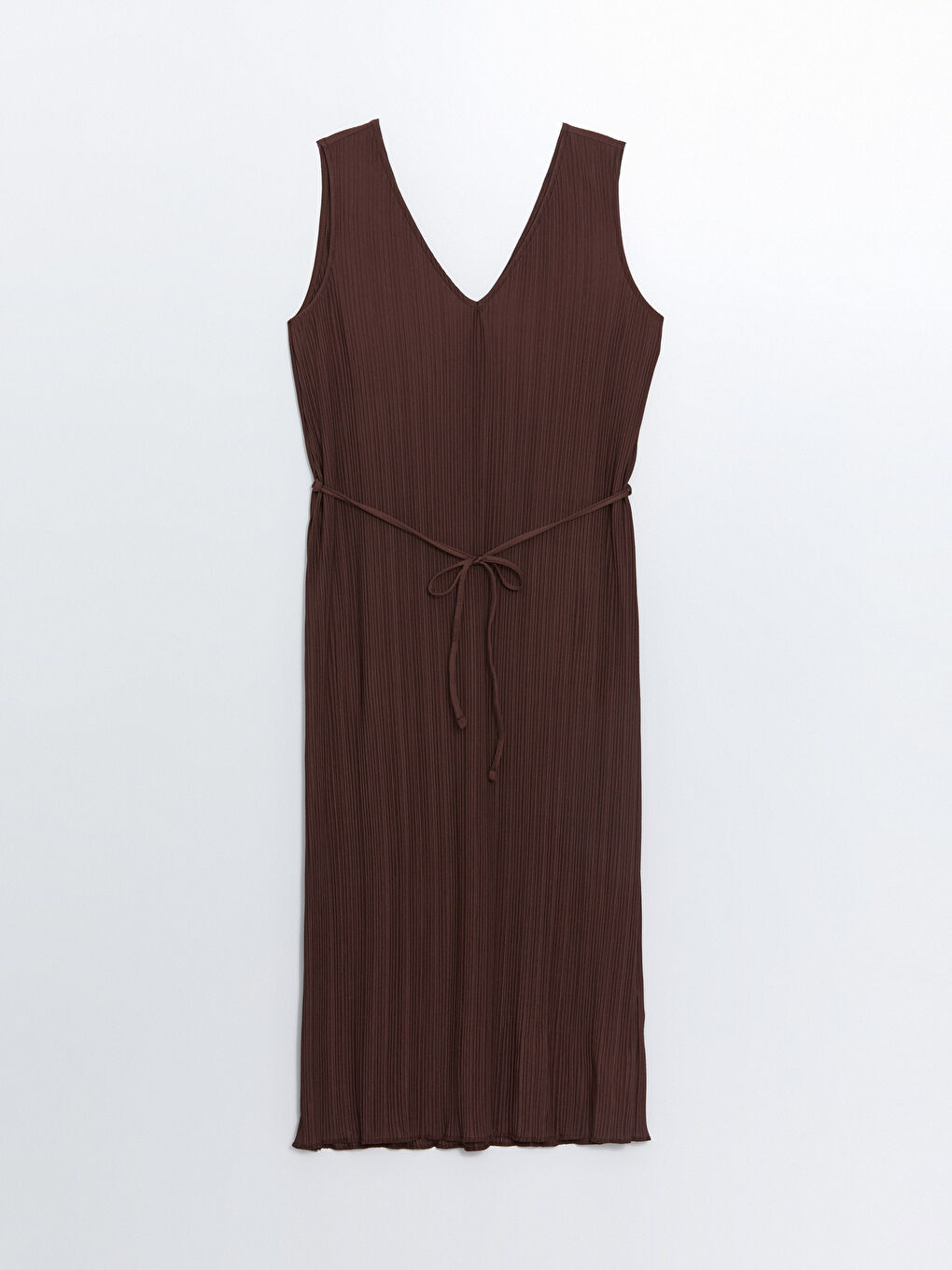 فستان سادة بياقة على شكل حرف V للسيدات-4