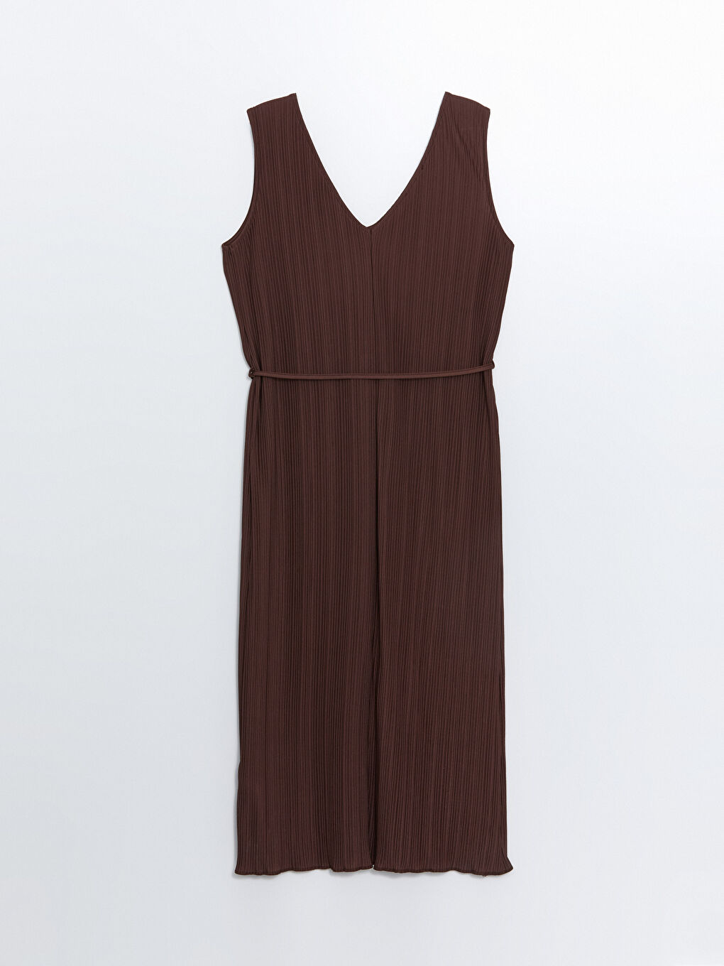 فستان سادة بياقة على شكل حرف V للسيدات-5