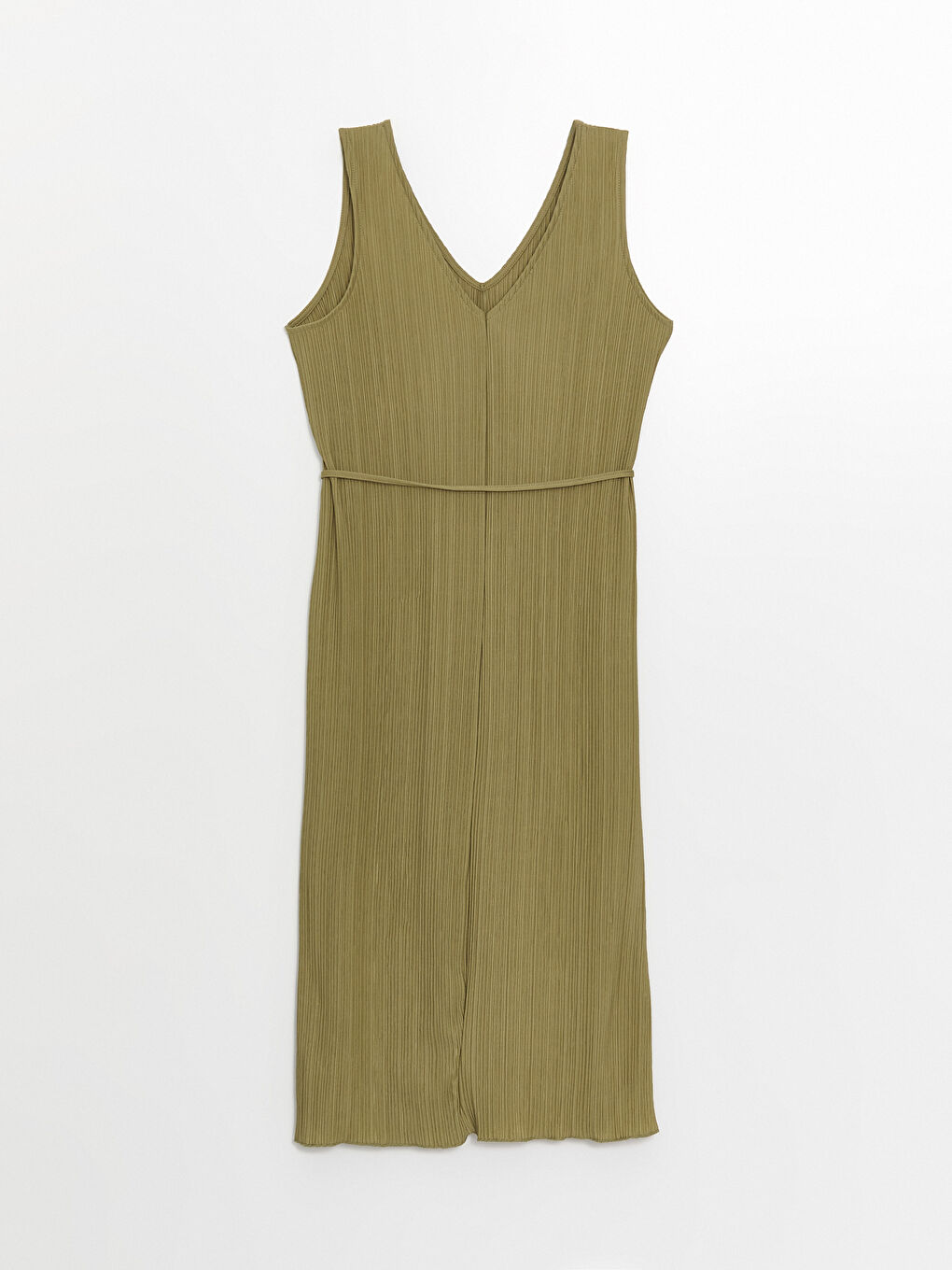 فستان سادة بياقة على شكل حرف V للسيدات-5