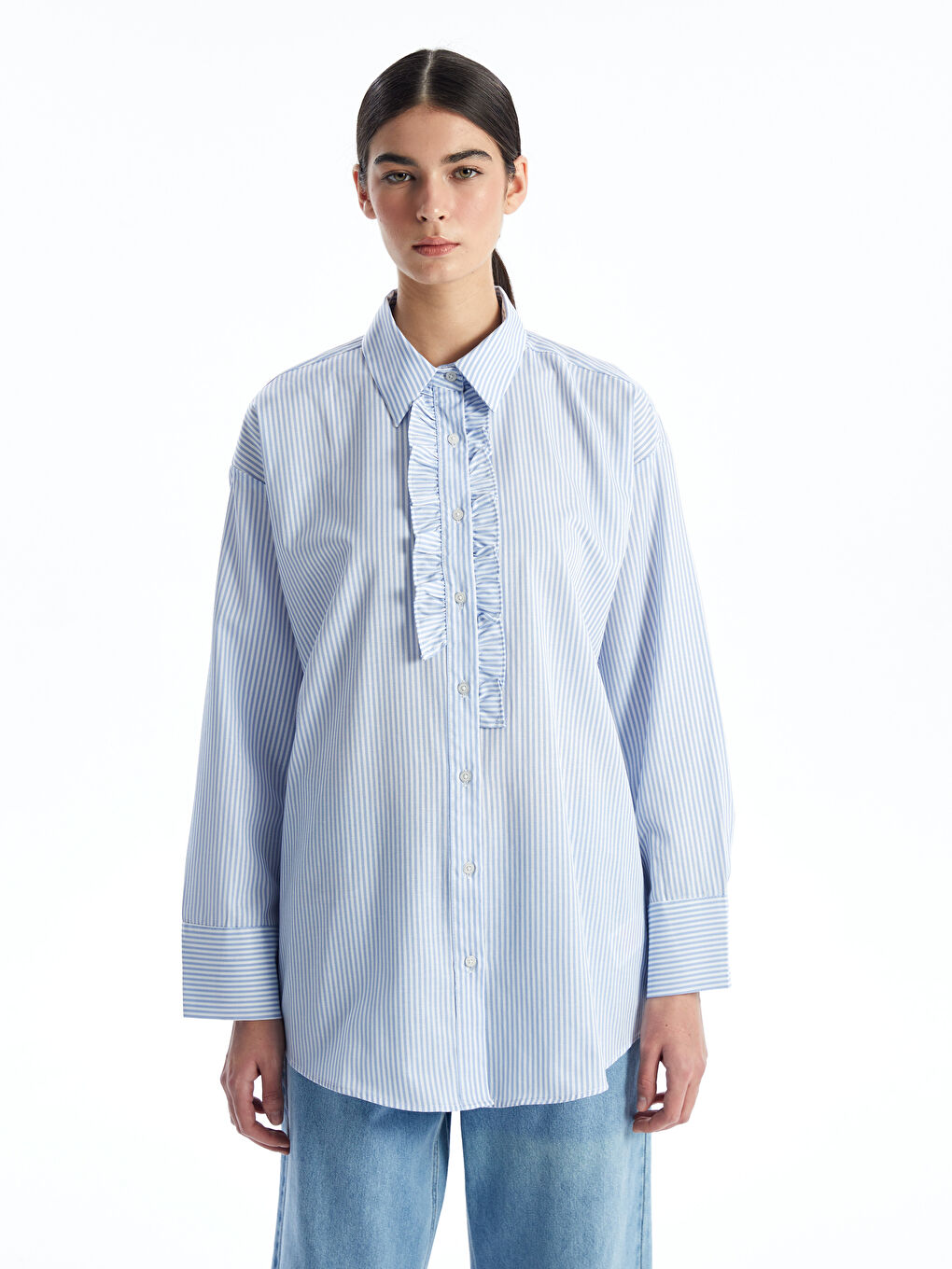 Striped Women's Shirt Tunic -S4JB28Z8-LEN