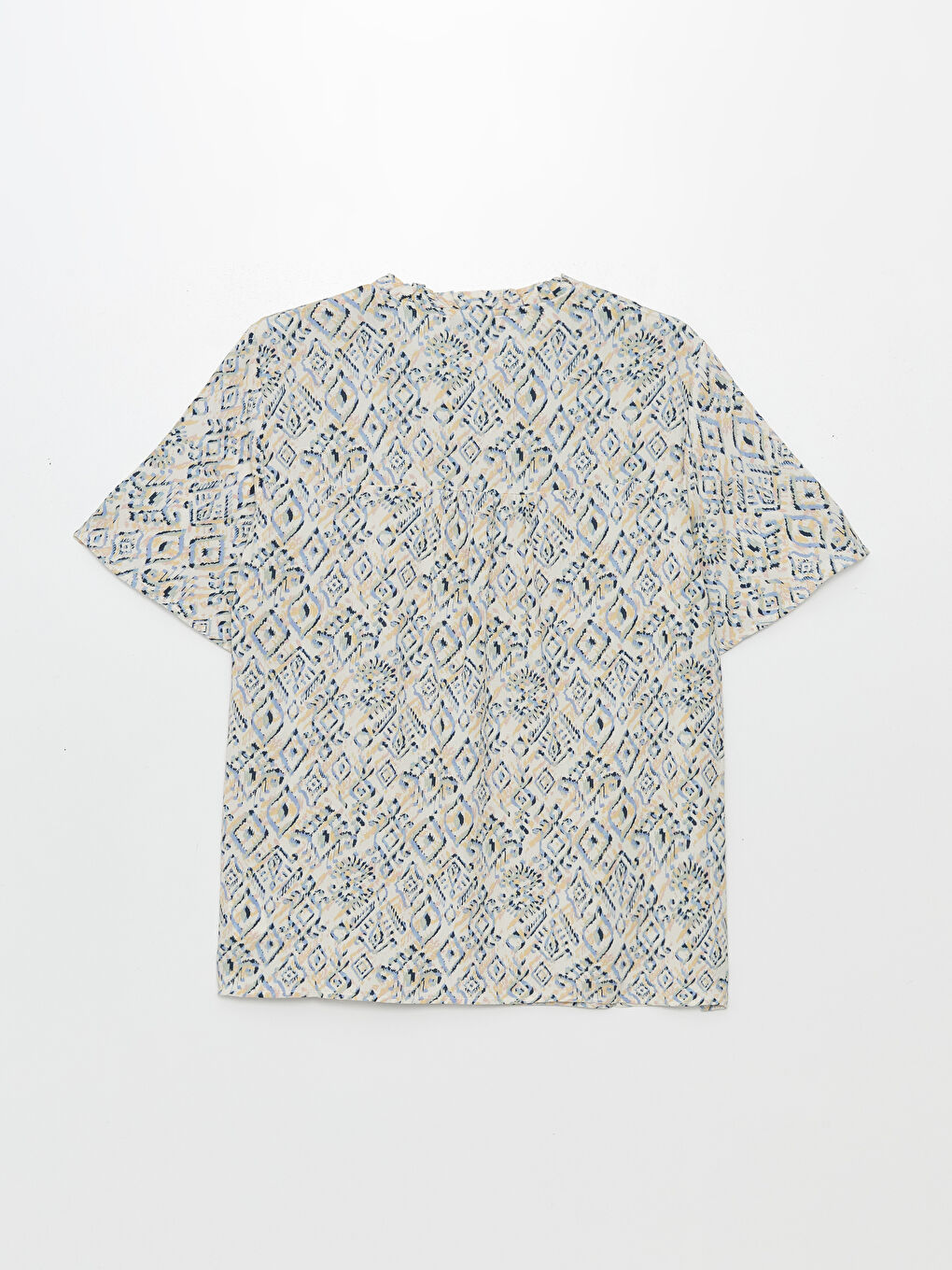 Lapel Collar Patterned Short Sleeve Women's Blouse -S4JB37Z8-LRA